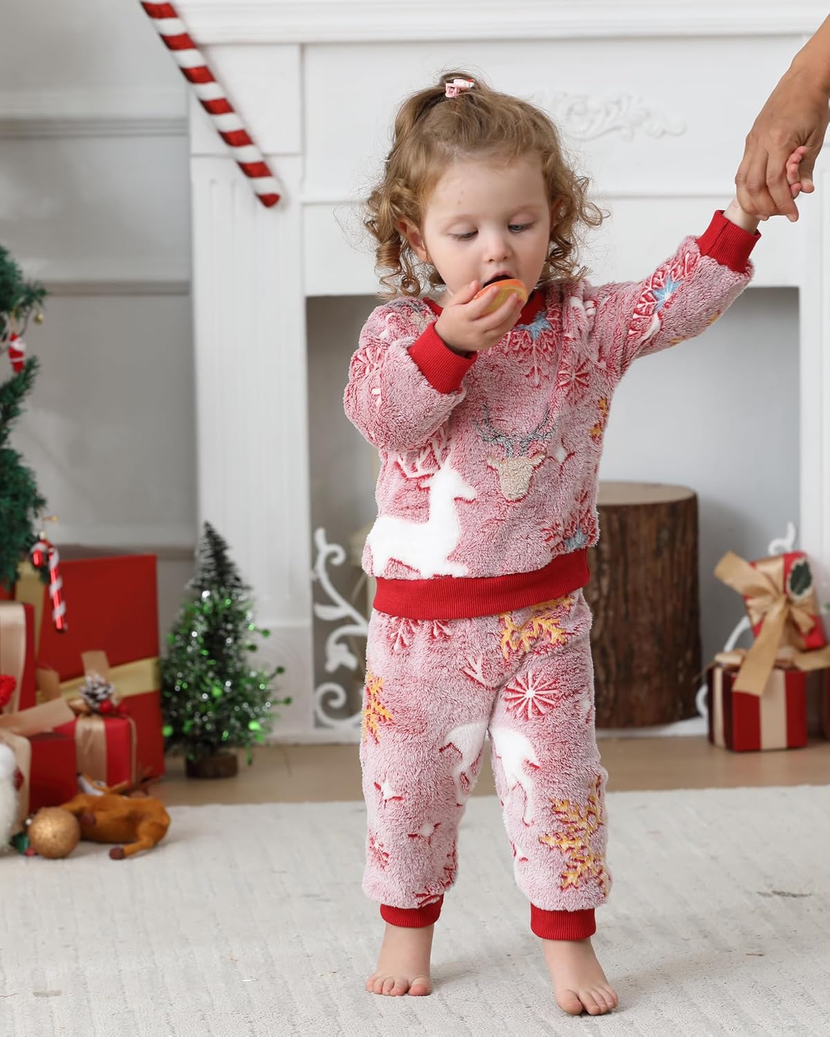 Jecson Toddler Baby Girl Clothes: Soft Fleece & Thermal Outfits Set Animal Pattern Hoodie & Pants Cute Winter Home Out 6M-4Y - Image 3