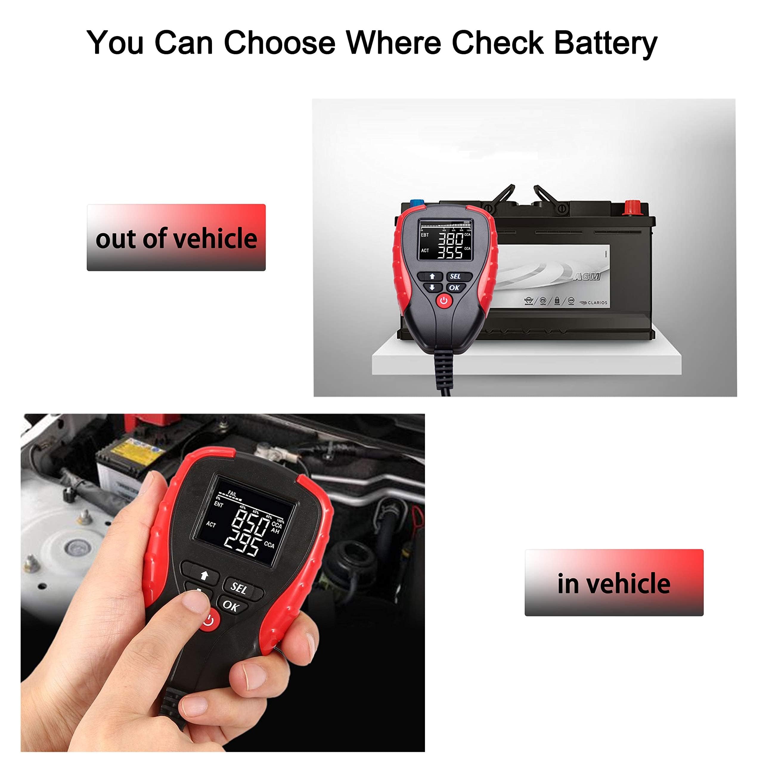 Digital Battery Analyzer, Digital Car Battery Tester With CCA And Internal Analyzer Digital Battery Analyzer, Variable Gain