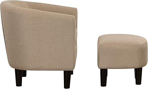 Miniatura 46 de Convenience Concepts Take a Seat Churchill - Silla decorativa con otomana, piel sintética estampada con caléndula Piel sintética estampada con