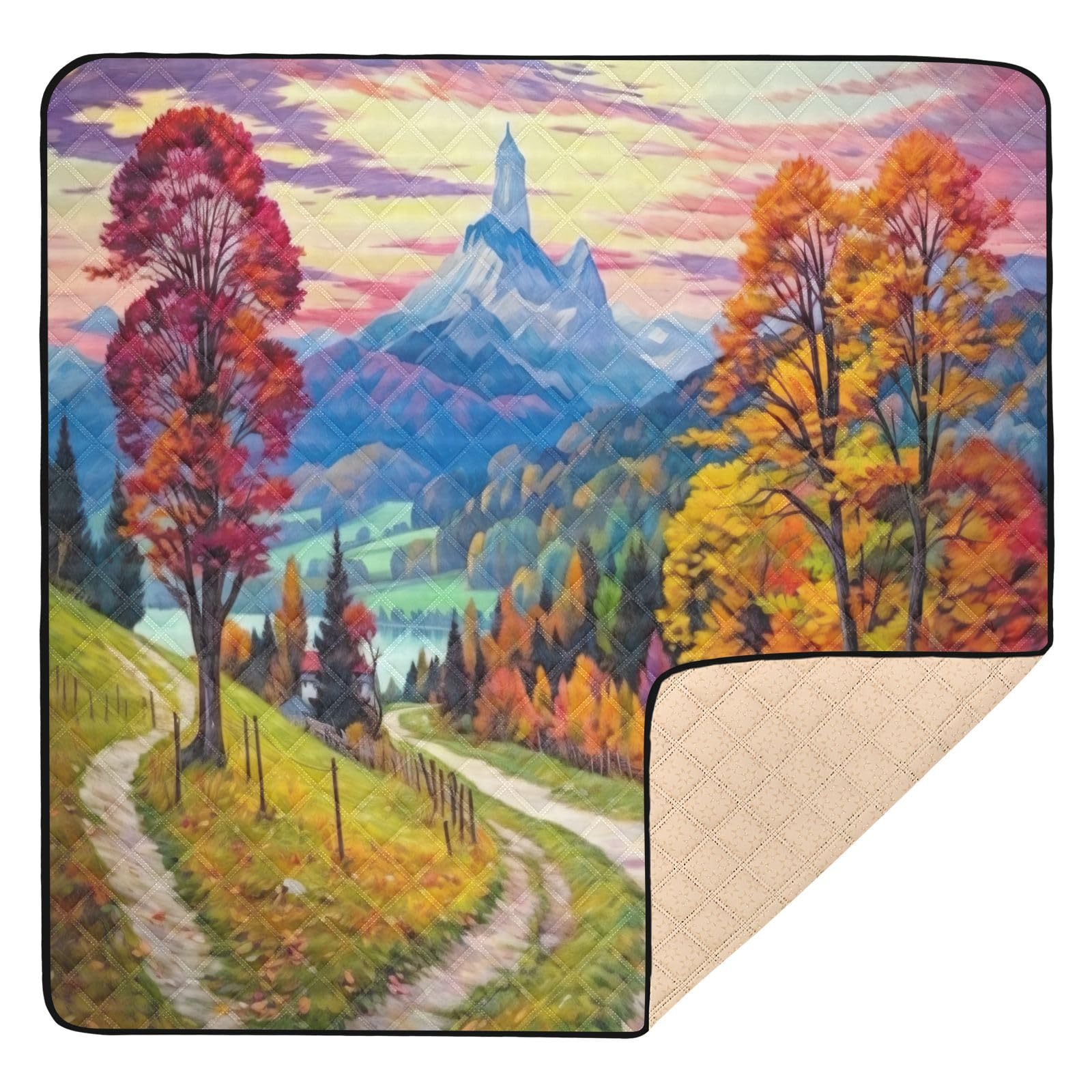 FLildon Beautiful Country Road Baby Play Mat for Floor 50