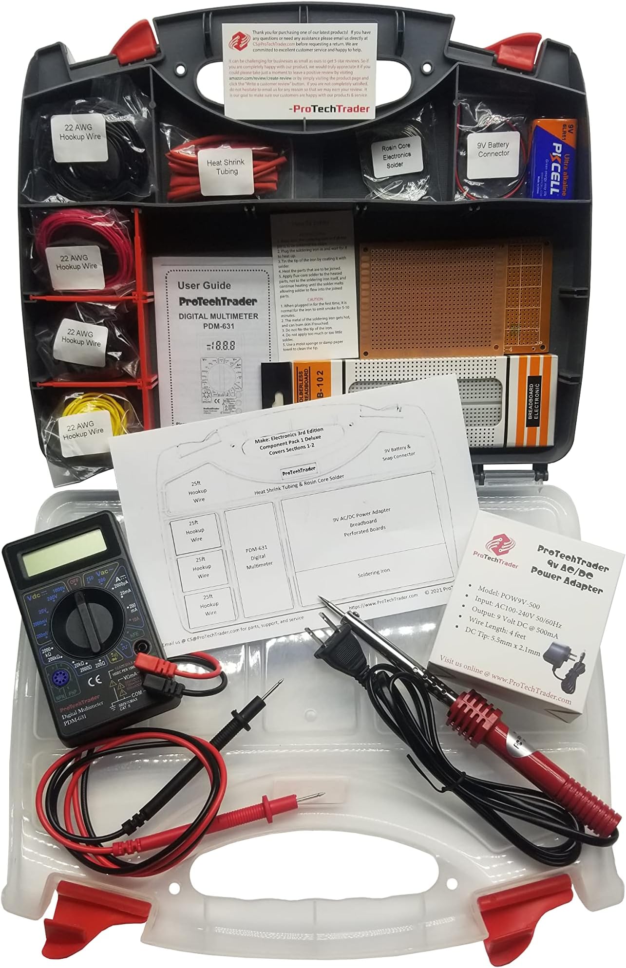 Make: Electronics Third Edition Kit 1 Deluxe - Beginner, Intermediate, & Advanced (Teen - Adult) Component Pack that Follows The Experiments in Make: Electronics 3rd Ed by Charles Platt