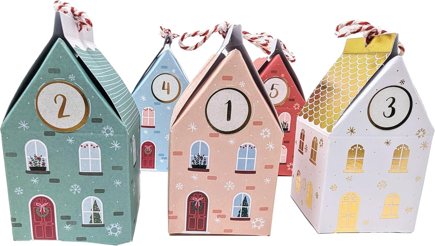DIY Advent Calendar Kit – 25 Christmas House Boxes to Fill – Gold ...