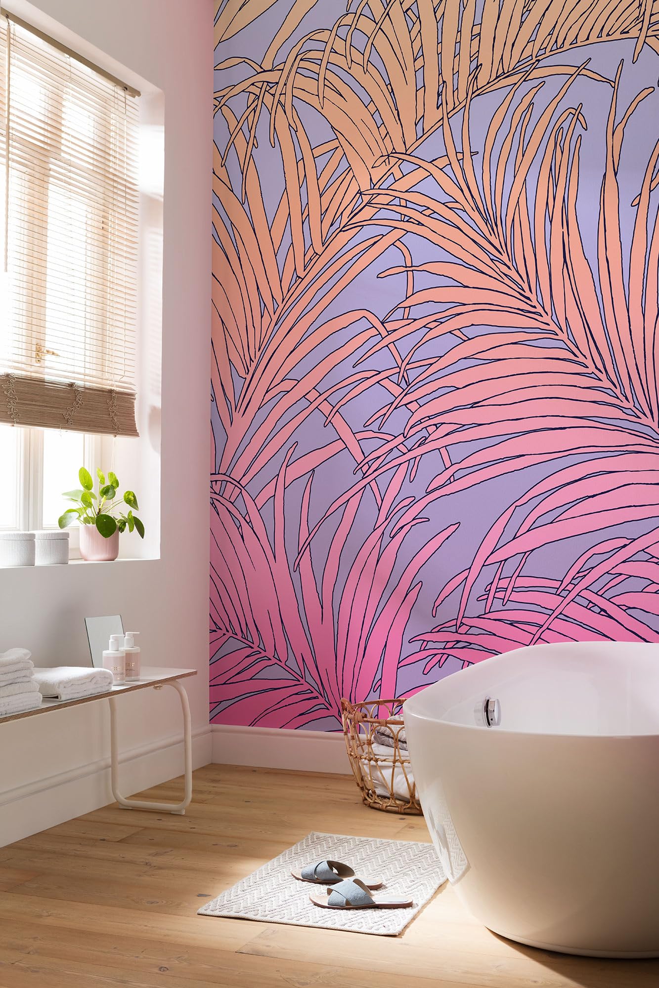 Komar Non-Woven Photo Wallpaper Palm Foglie Size 200 x 250 cm Wallpaper Wall Decoration Living Room Bedroom Office