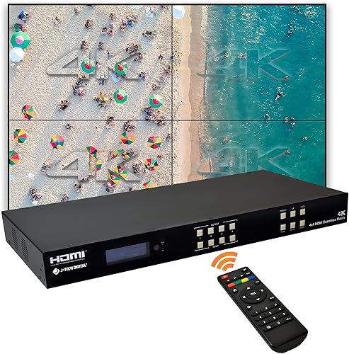 Miniatura 10 de J-Tech Digital Divisor HDMI 4K 60Hz 1X4 Salida de Resolución Múltiple (MRO) Divisor HDMI 2.0 Soporta reducción HDR HDR10 / Visión Dolby 4K@60Hz