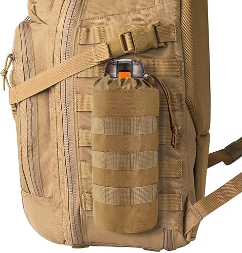 Miniatura 6 de FRTKK Tactical MOLLE - Bolsa para botella de agua con cordón superior abierta y parte inferior de malla, bolsa militar para botella de agua,