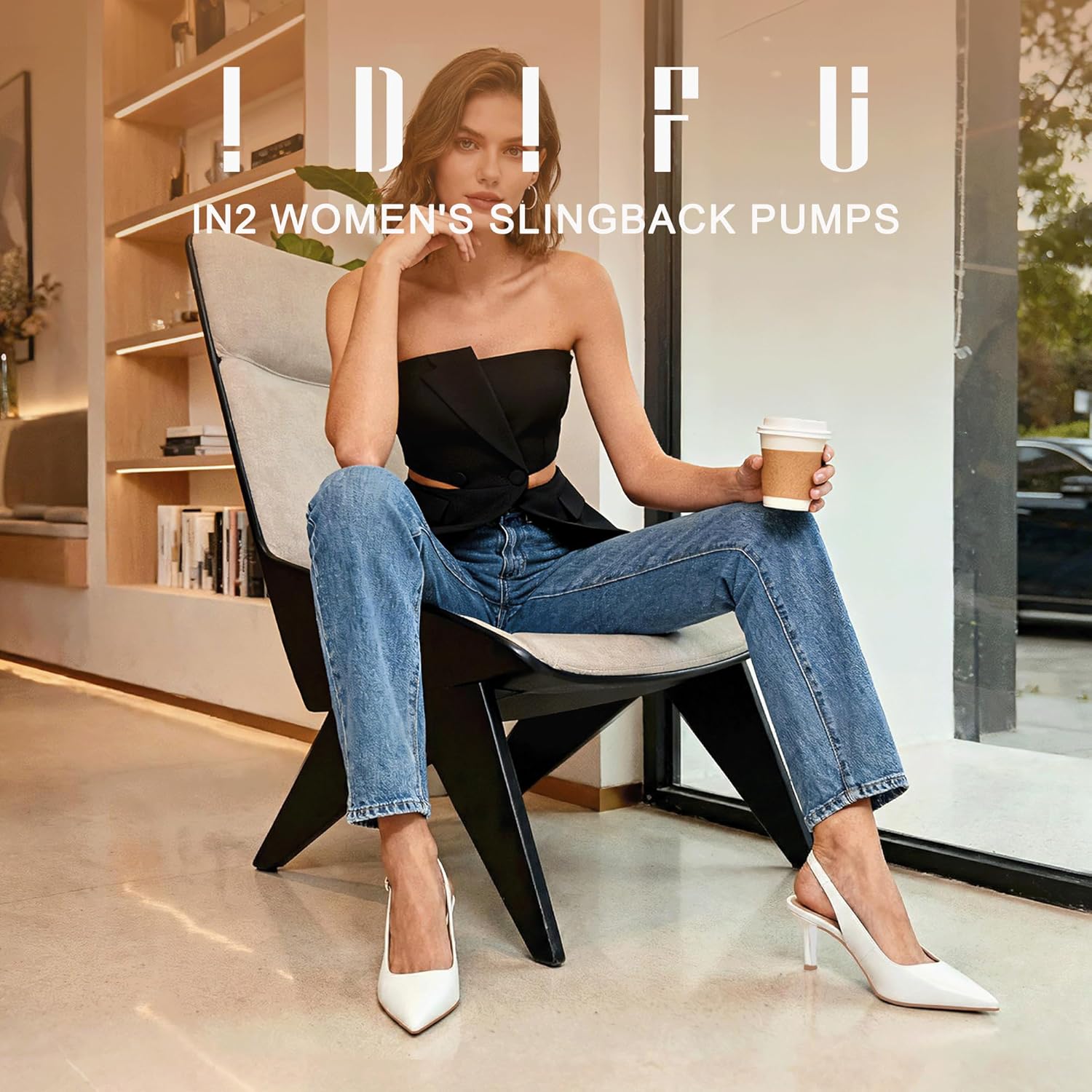 IDIFU IN2 Slingback Dress Shoes for Women Closed Pointed Toe Low Kitten Short Small Heels Ladies Brides Dressy Wedding Formal Office Party Evening Prom Comfortable Classy Trendy Cute Pumps Shoes