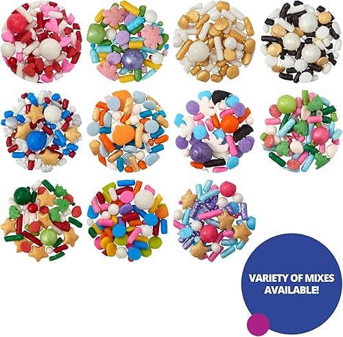 Miniatura 4 de DECOPAC Bloom Sweet Bloom Deluxe Fusion Mix, 26 onzas, chispas de caramelo en recipiente de mano, gránulos comestibles para pasteles de celebración,