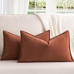 ZWJD Couvertures d'oreillers beiges 18x18 Ensemble de 2 Couvre-oreillers Chenille avec un design élégant et doux et des oreillers décoratifs luxueux pour le canapé, le lit et la décoration maison