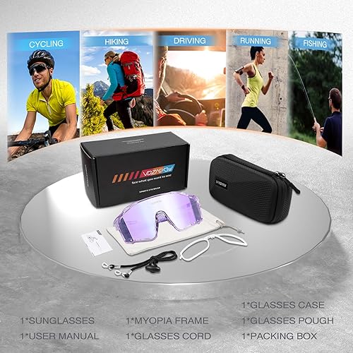 Miniatura 6 de Gafas de ciclismo fotocromáticas para hombres y mujeres, UV400 gafas de sol deportivas para MTB, equitación, correr, pesca, béisbol