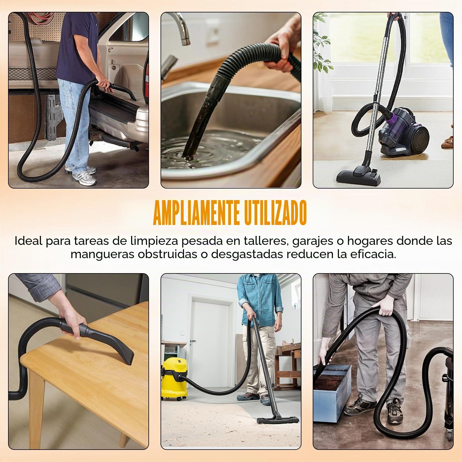 Manguera extra larga para Kärcher NT20 30 WD1 WD2-6, filtro de cenizas WD3.200 WD3.300P