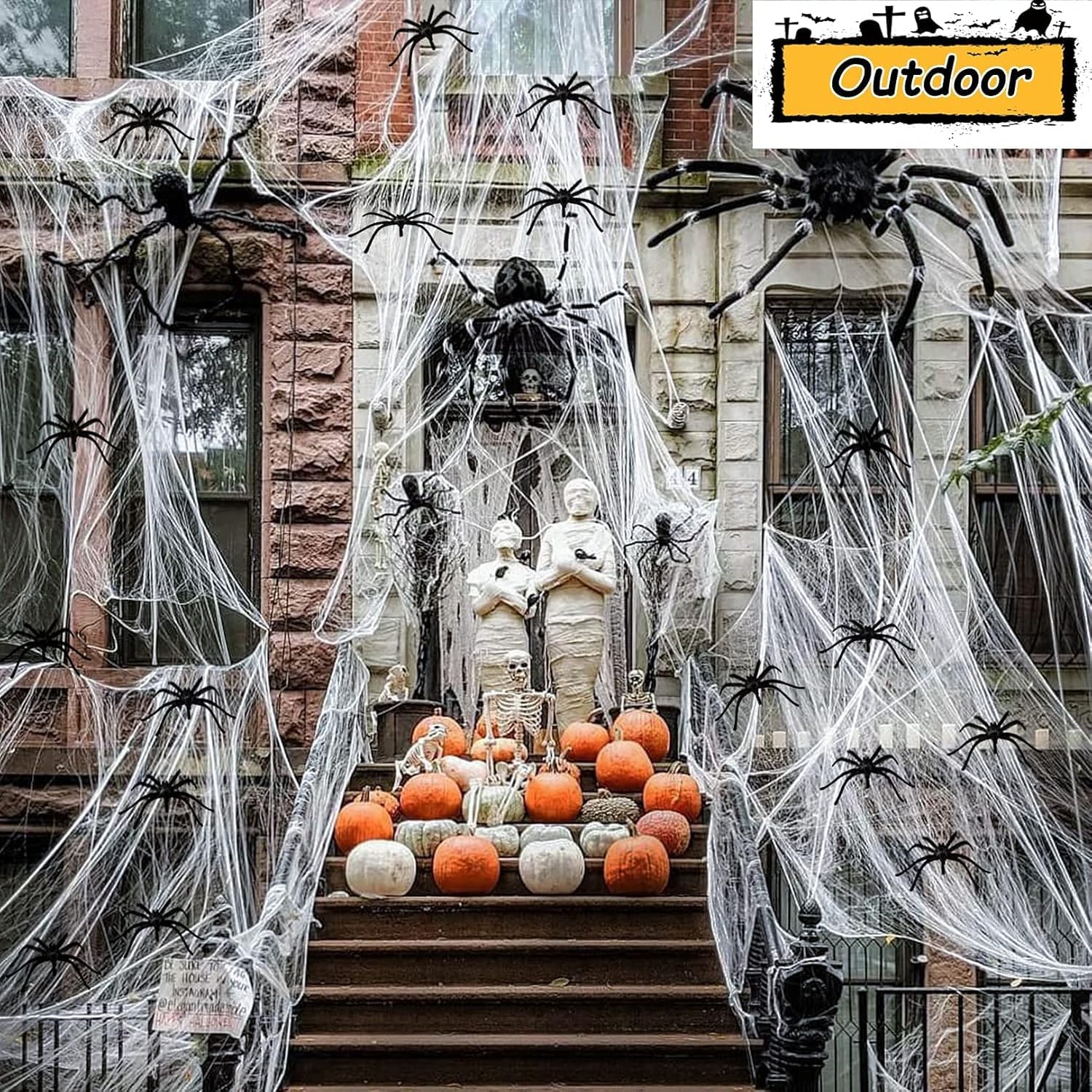 Toile D'araignée De Décorations D'Halloween, Araignée Géante De 50