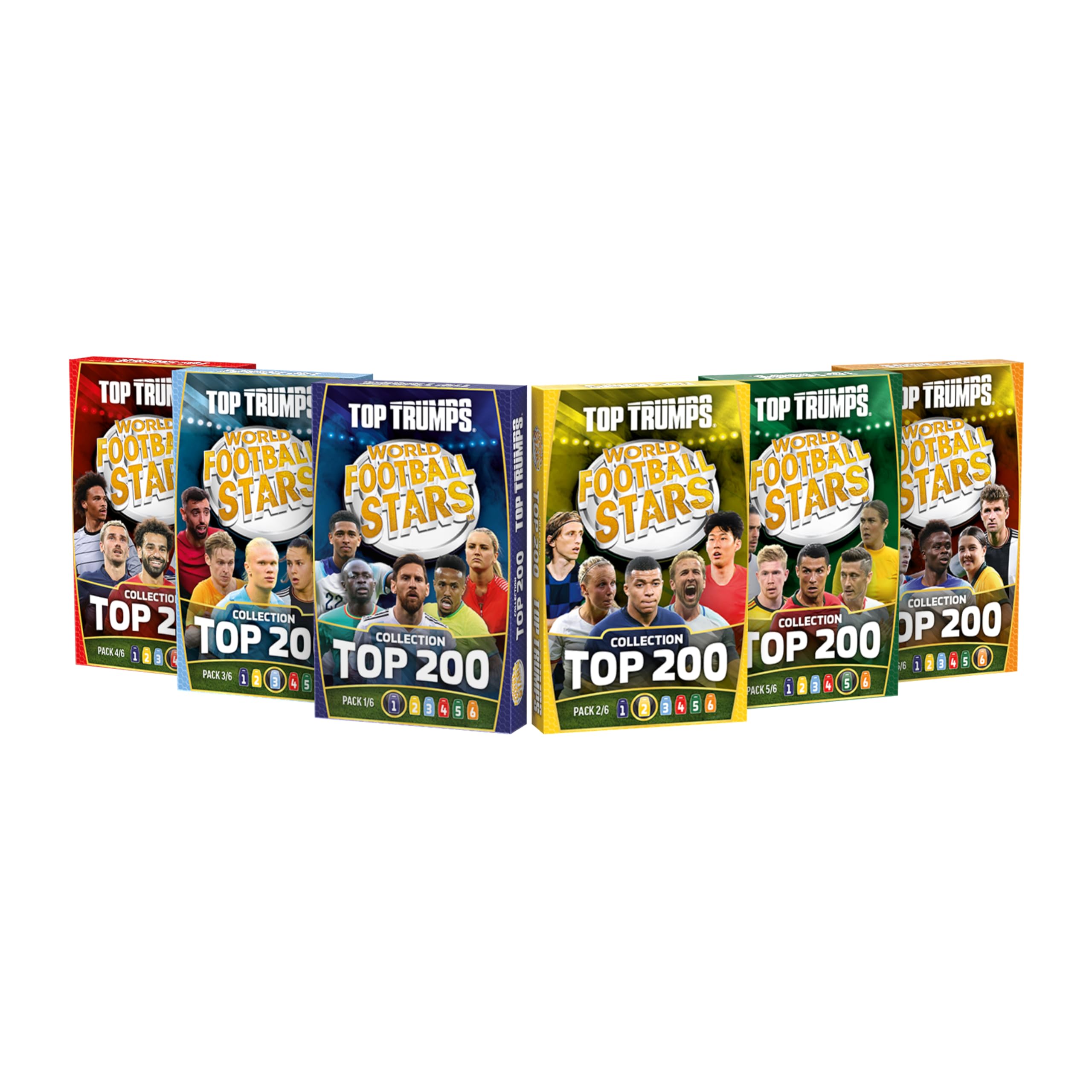 Top Trumps World Football Stars TOP 200 - Confezione da collezione - Gioco da tavolo - MOSSE VINCENTI - 1 o pi? giocatori - Et? 6+
