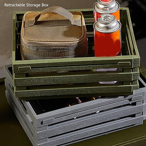 Miniatura 6 de Yinhing Retractable Storage Box Bin Organizer Expandable 30.5-51.5cm PP Material for Bedroom Office Camping Car Trunk Organization (Grey)