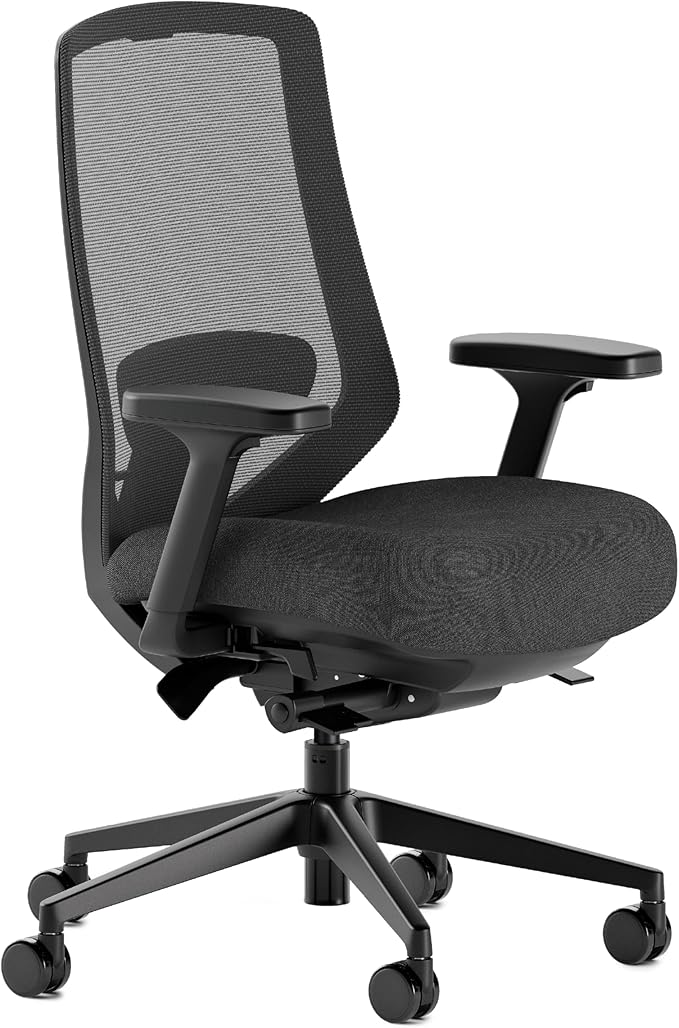 Silla De Oficina Ergonomica Con Ajustes y Apoyabrazos Negra