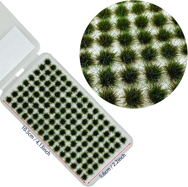 Attuslla 208 Stück Static Grass Tuft Selbstklebende Statische Grass Statisches Grasbüschel Miniatursträucher Büsche für Miniatur Tabletop Spiele Modelleisenbahn Geländeb - 4