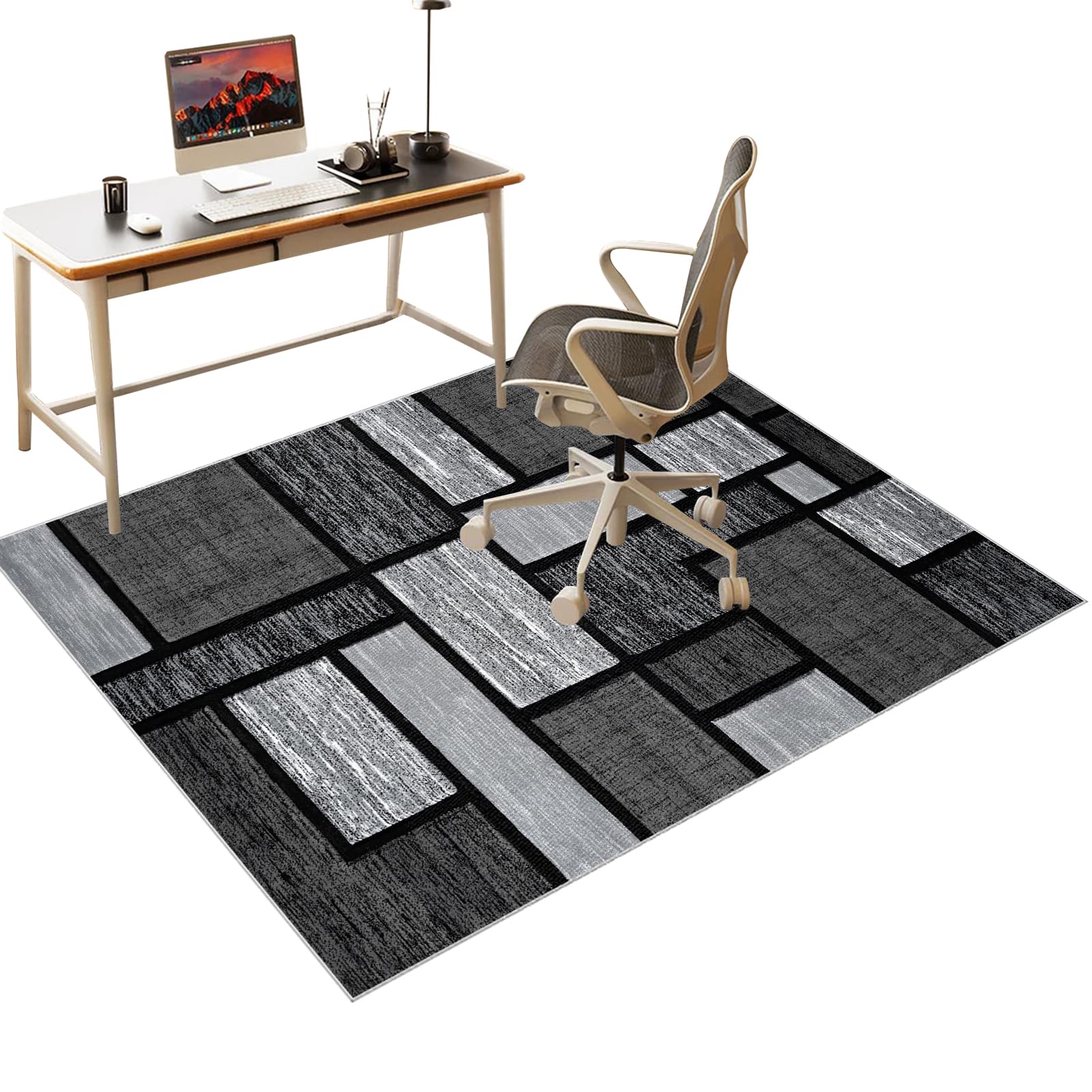 Office Chair Mat for Carpeted and Hardwood Floor, Desk Chair Mat for wooden Floors, Heavy Duty Gaming Chair Mat for Office Home, Floor Protector Mat for Rolling Chair, Computer Chair Rug 70 x 80 cm
