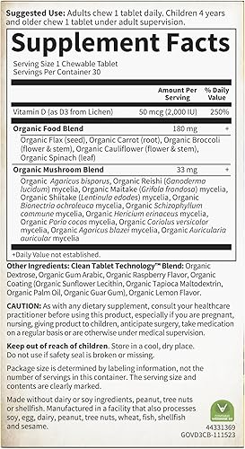 Miniatura 9 de Garden of Life Vitamin D3 - mykind Suplemento alimenticio integral vegano orgánico de vitamina D para el sistema inmune y salud ósea, 2000 IU,