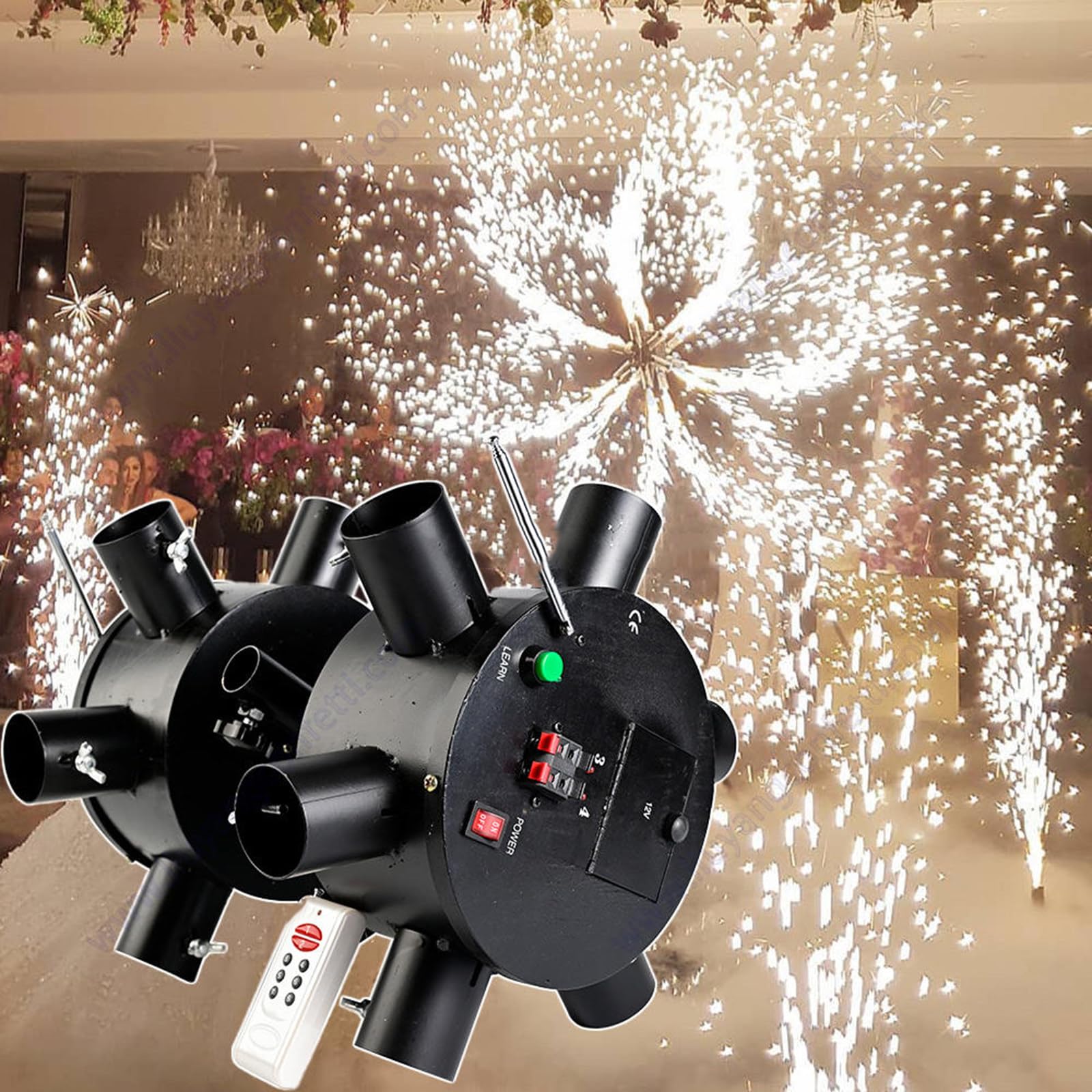 360 Ruota doppia ruota Fontana pirotecnica fredda Stage Feux Artifice cottura di fuochi d'artificio telecomandati per matrimoni