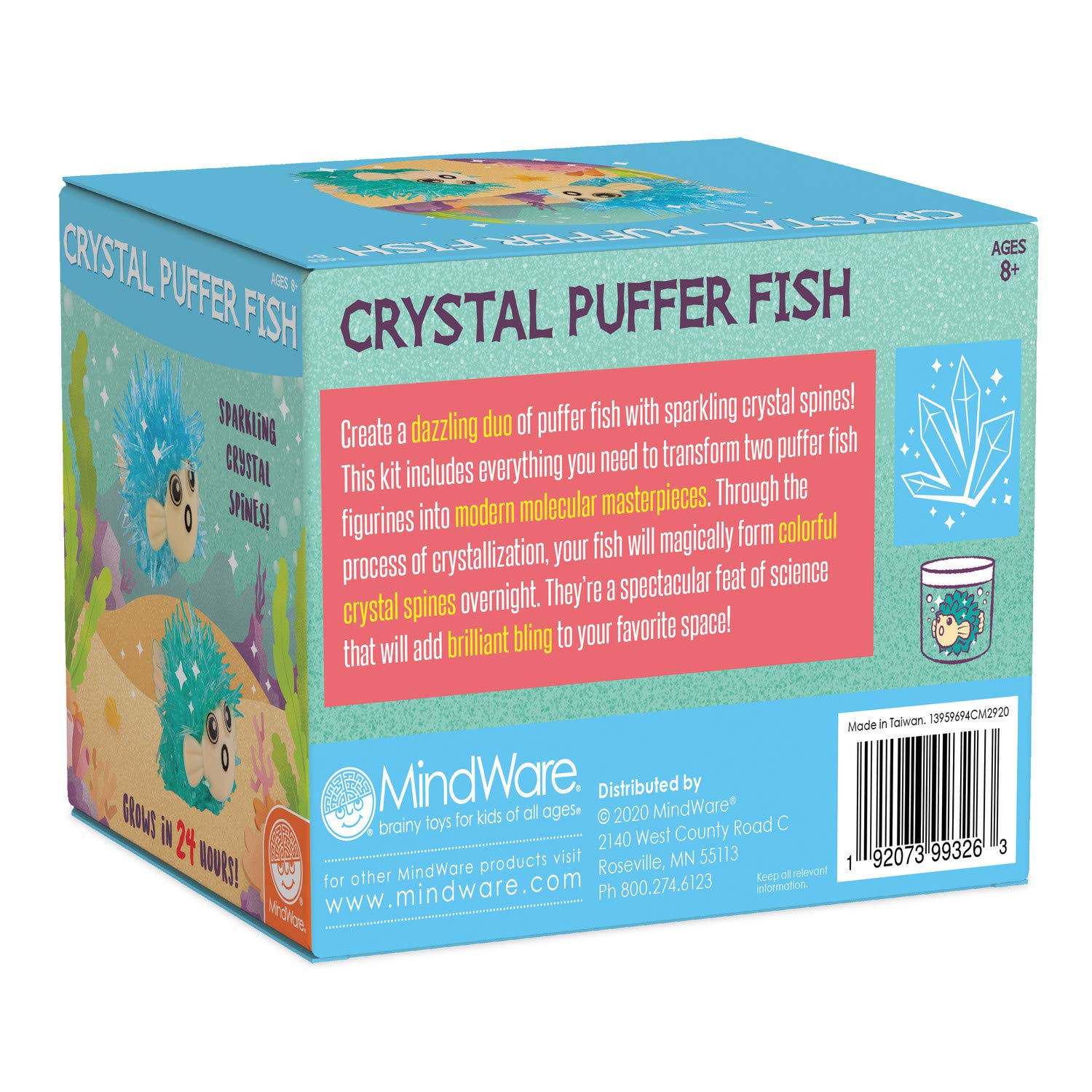 MindWare Crystal Growing Kits: Puffer Fish Set of 2 - Cute DIY Science Experiment for Kids & Teens - Funky Mini 8pc Kit - Crystals Grow in 24 Hours - Image 6