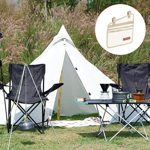 Miniatura 7 de PATIKIL Bolsa para reposabrazos para silla de playa, paquete de 2 sillas plegables con bolsillo lateral, portátil, para libros, aperitivos, bolsa de