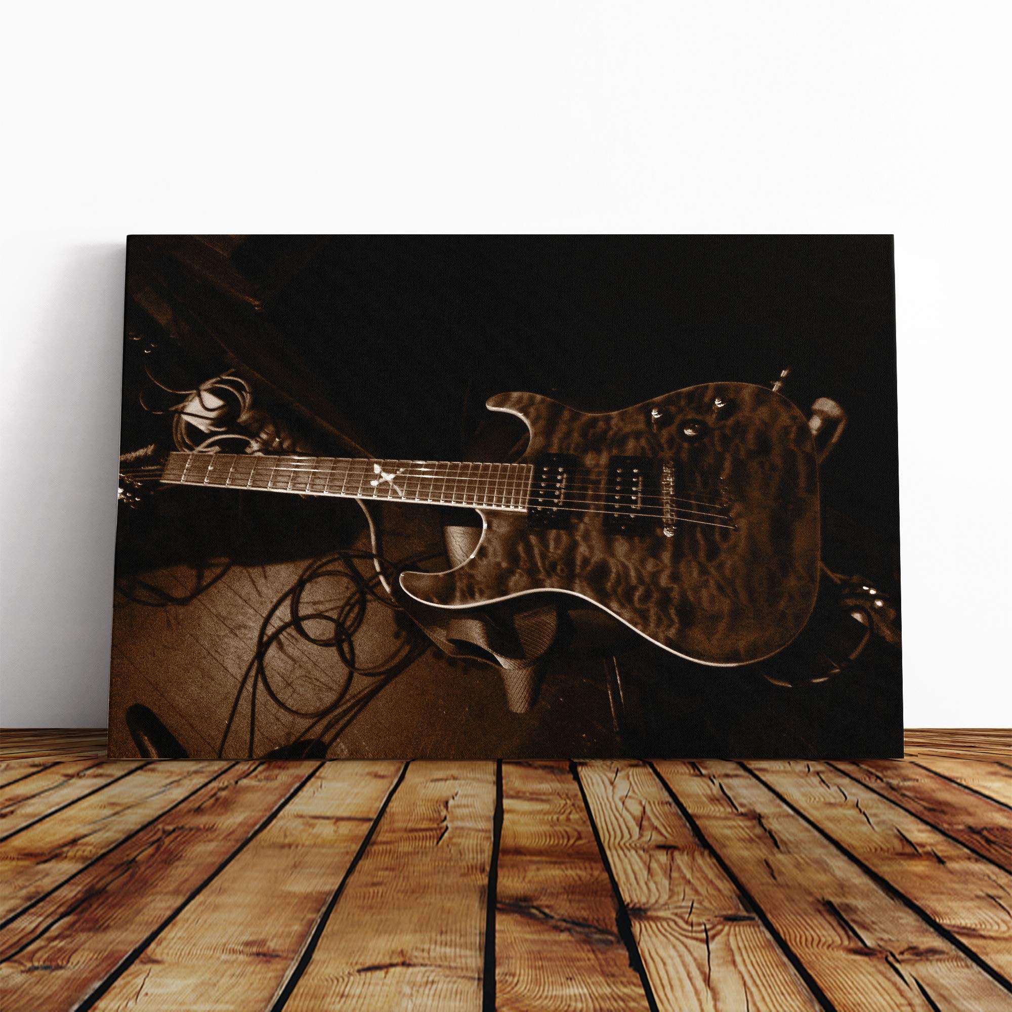 Electric Guitar (2) Canvas Print | Gallery Wrapped 30mm Frame Wall Art | 24x16 inches | Ready to Hang | Modern Music Picture | Living Room Bedroom Lounge Office
