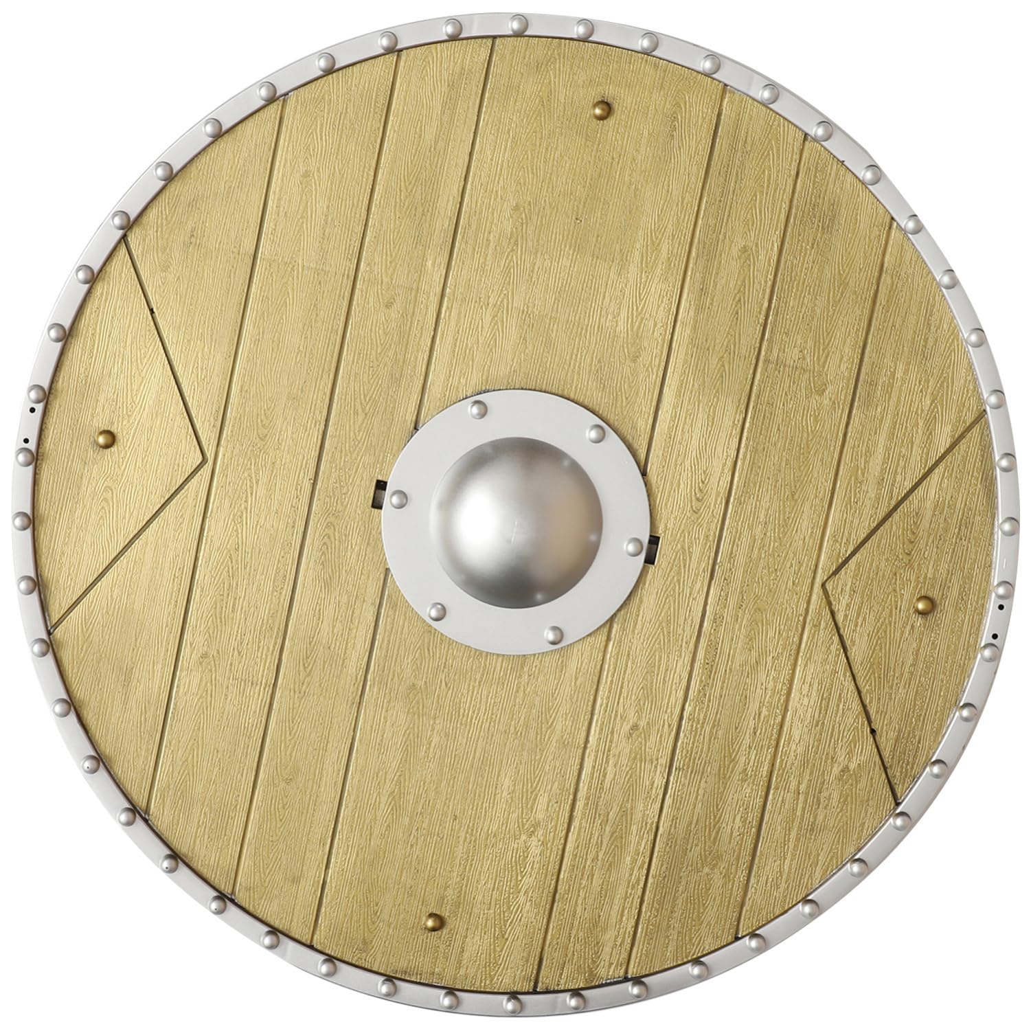 LiTaiJingNice Medieval Warrior Round Shield, Viking Shield Wall Decor Shield Halloween Costume Accessory (Gold)