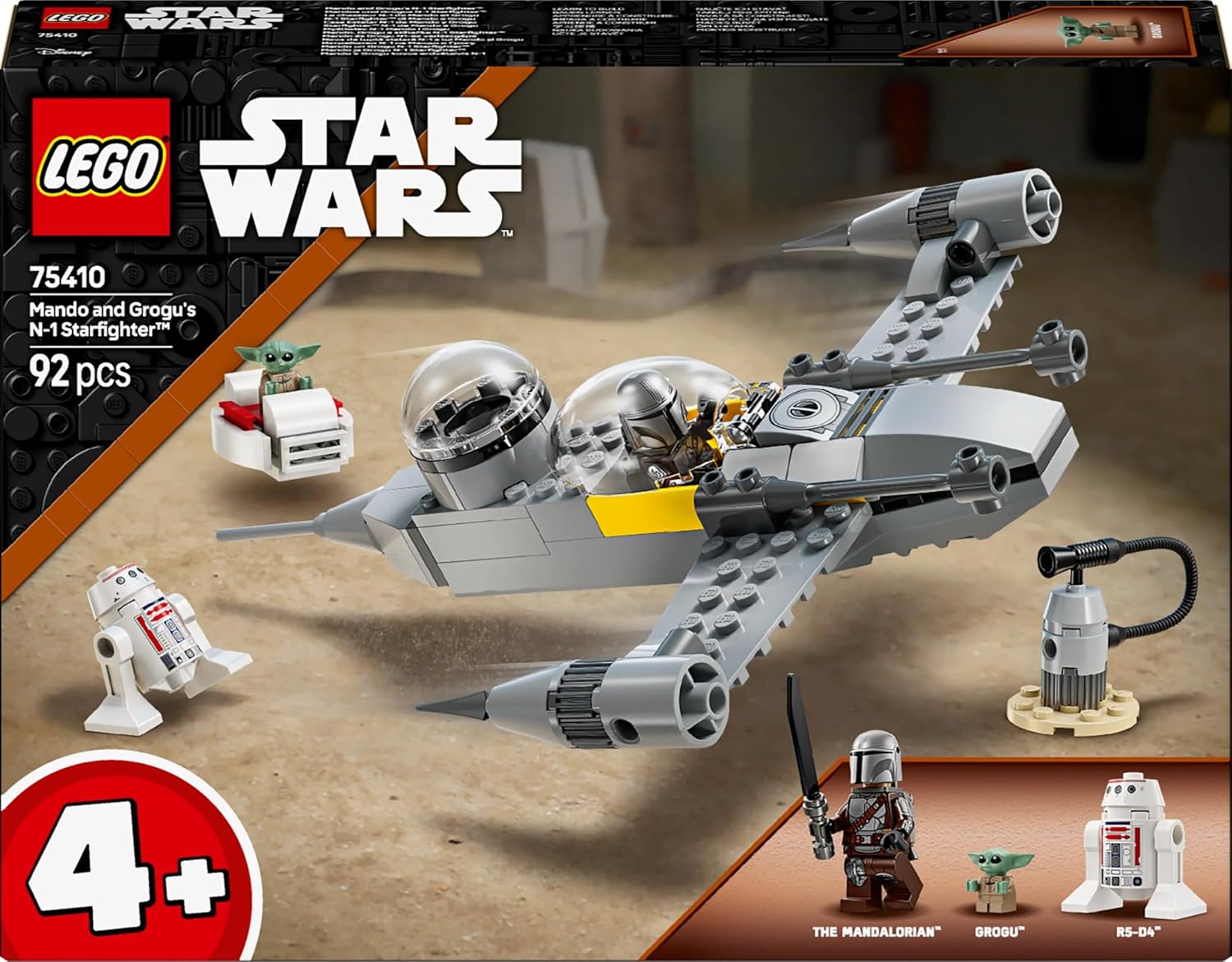 LEGO 75410 Star Wars, Mandalorian and Grogoo N-1 Starfighter (TM) Toy, Birthday, Present, Blocks, Educational Boy, Girls, Children, 4, 5, 6, Universe