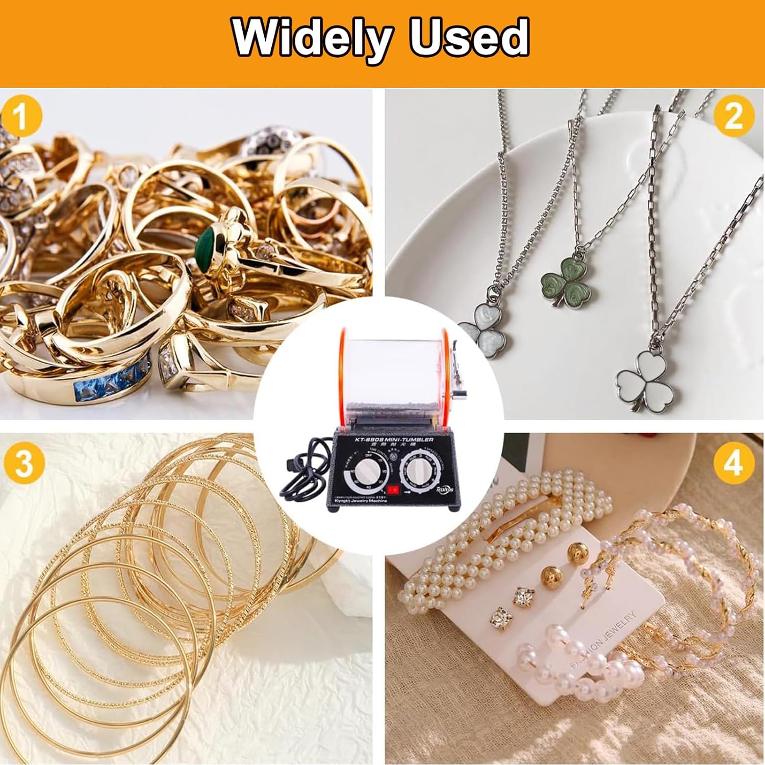 KT-100磁気タンブラー磁気ポリッシャー 4段階速度ジュエリー