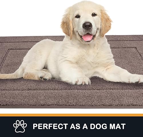 Miniatura 4 de PURRUGS Tapete para puerta de perro con diseño de tramposo, antideslizante, lavable a máquina, tapete de bienvenida súper absorbente para zapatos y