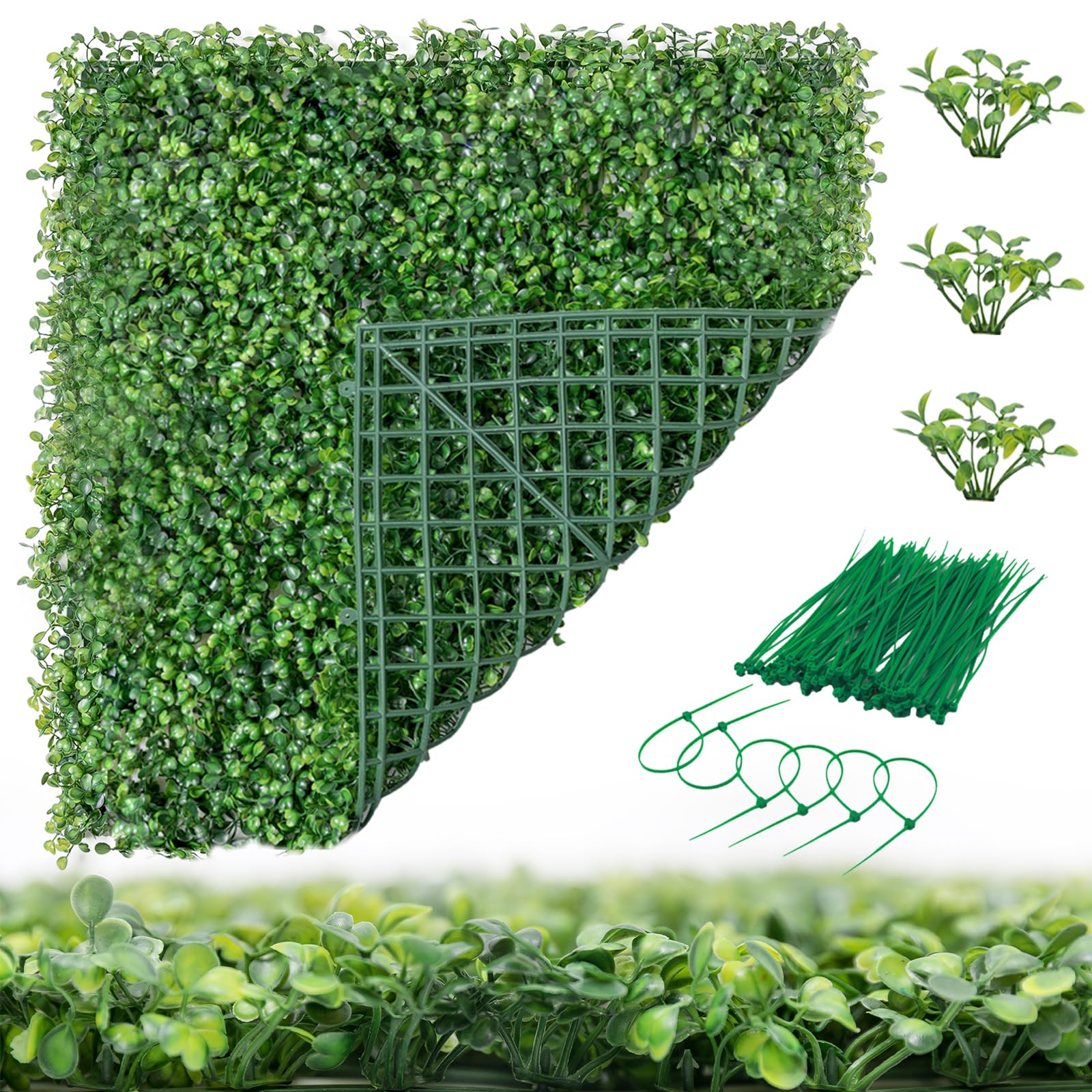 Luyue 6 pcs Artificial Grass Wall Panels 20"×20" Boxwood Panels Fake Grass Privacy Fence Screen Greenery Wall Backdrop