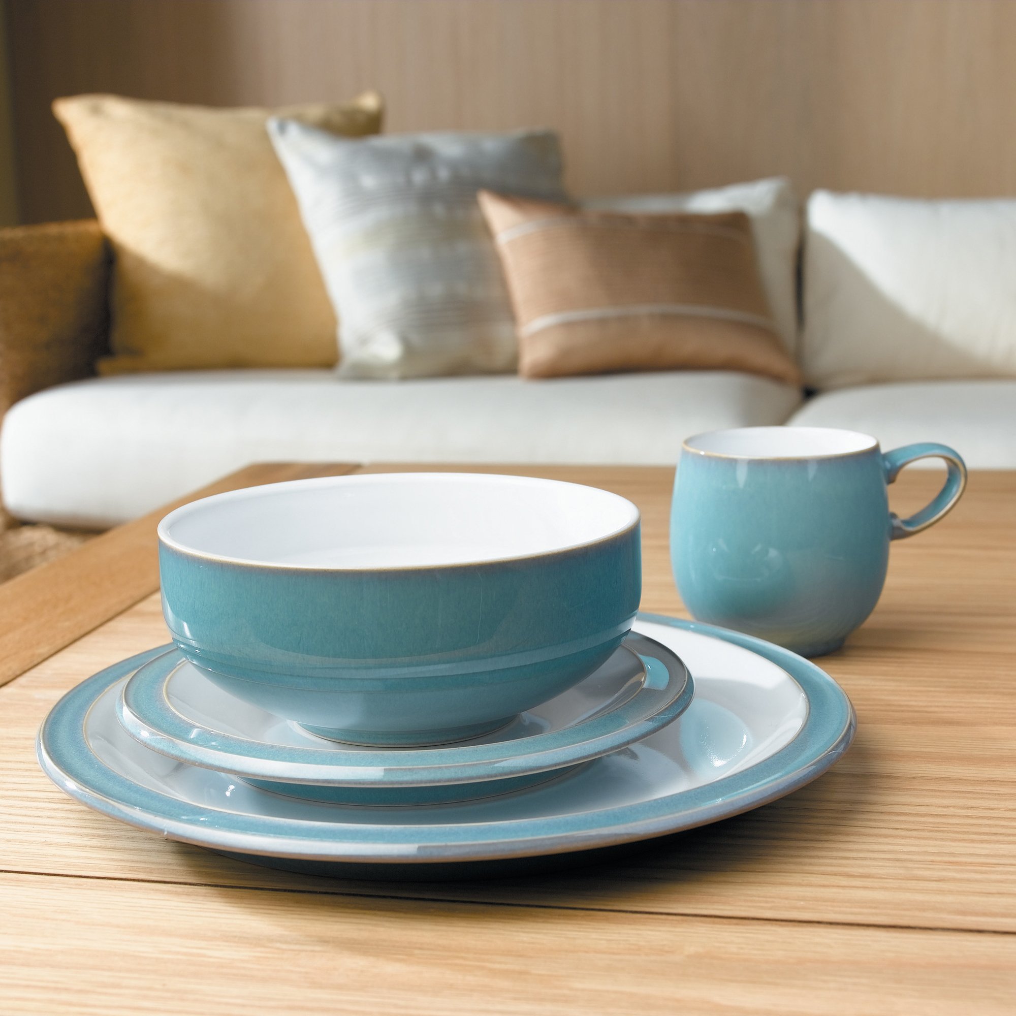 新品稀少　Denby デンビー AZURE ラージプレート ２枚セット Amazon.com | Denby - Azure Blue Cereal Bowls Set of 2 - Dishwasher