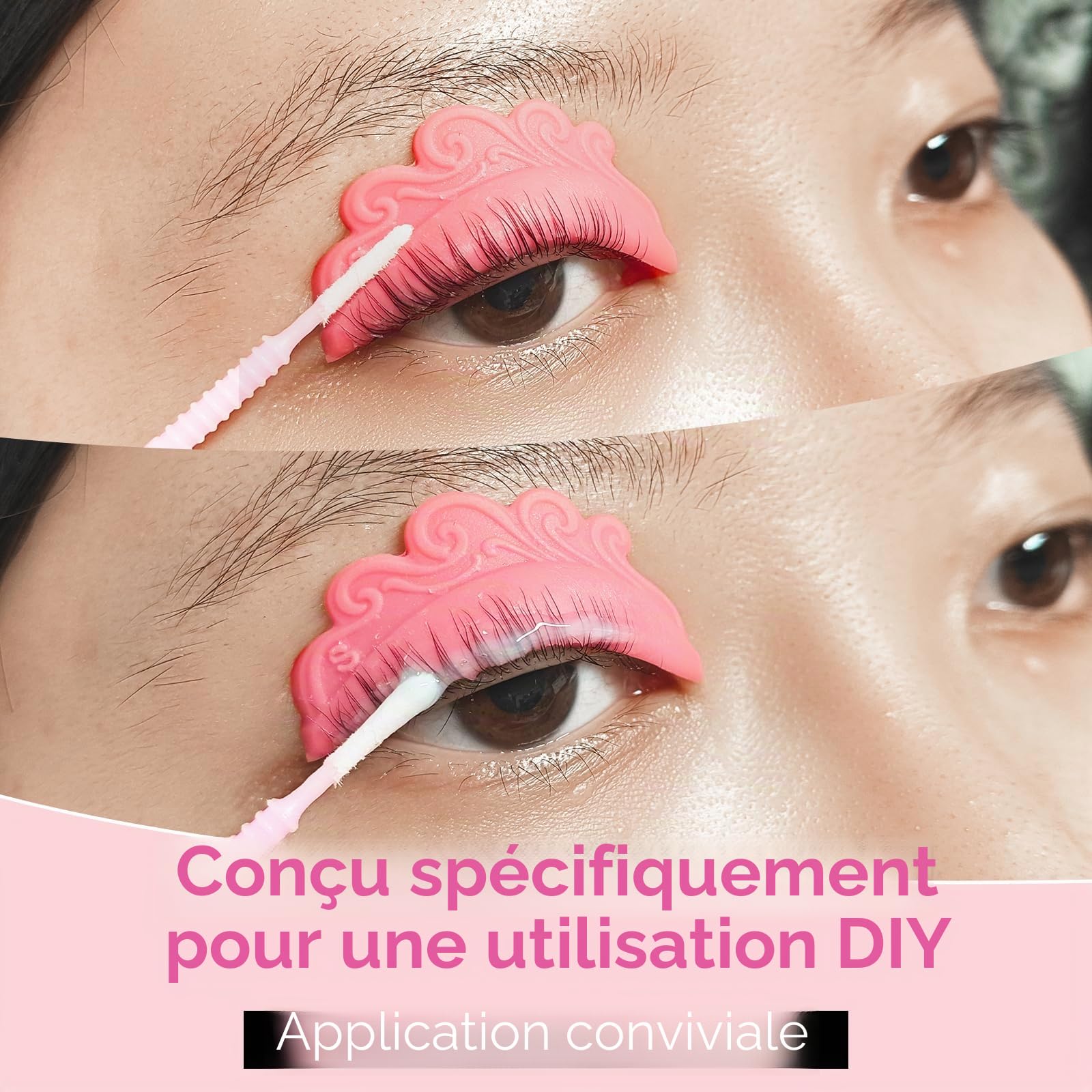 Kit Rehaussement de Cils, Lash Lift Kit, Kit de Lamination des Sourcils, Application Facile les yeux Ouverts, Nouveaux Pads pour Rehaussement de cils à Faire Soi-même(Baume)