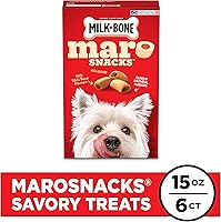 Vista 2 de Milk-Bone MaroSnacks - Golosinas para perros, carne de res, 15 onzas (paquete de 6) con médula ósea real y calcio