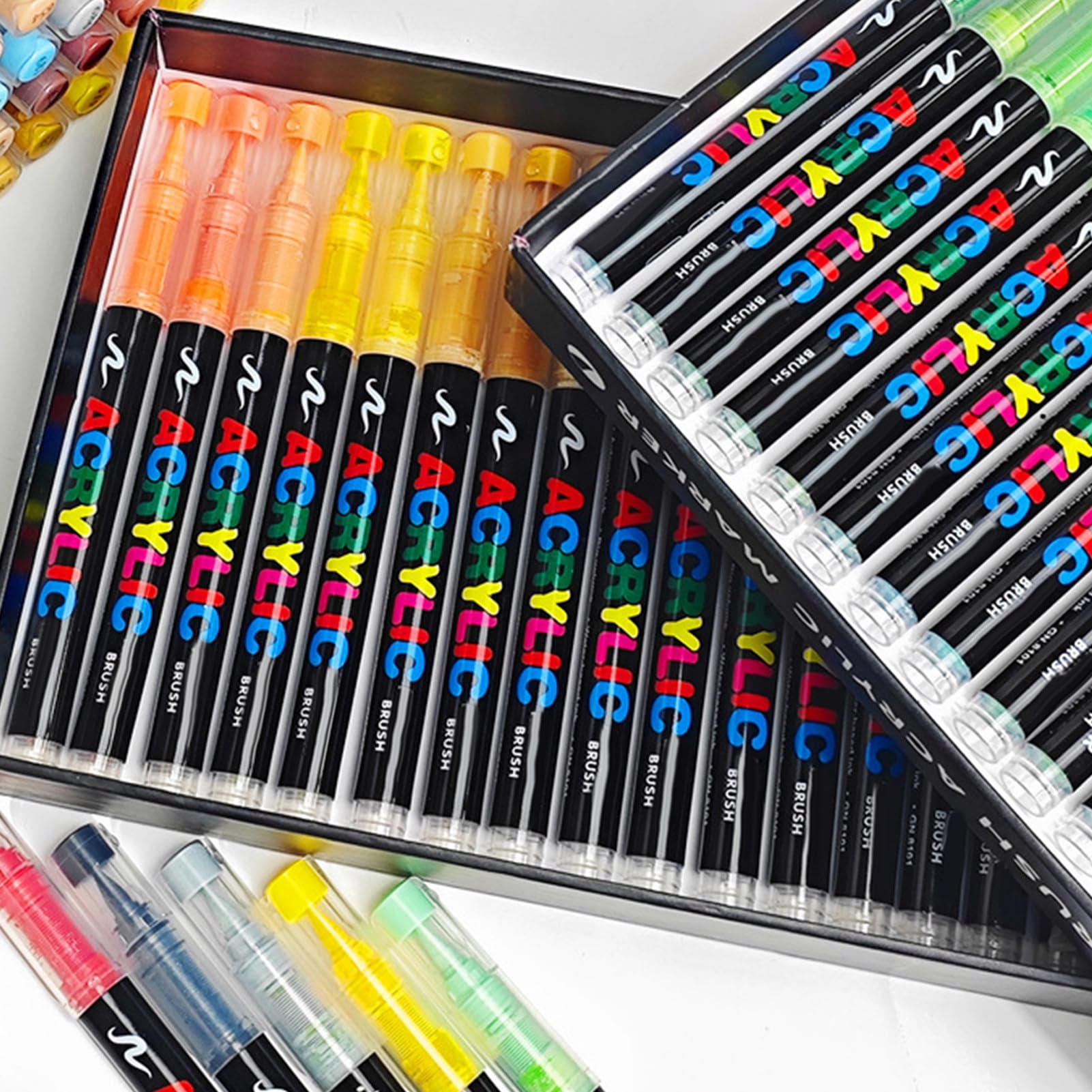 Acryl-Pinselmarker, mehrfarbiger Malstift, multifunktionaler Acrylfarben-Marker, Kunst- und Bastelbedarf, für Kinder und Erwachsene