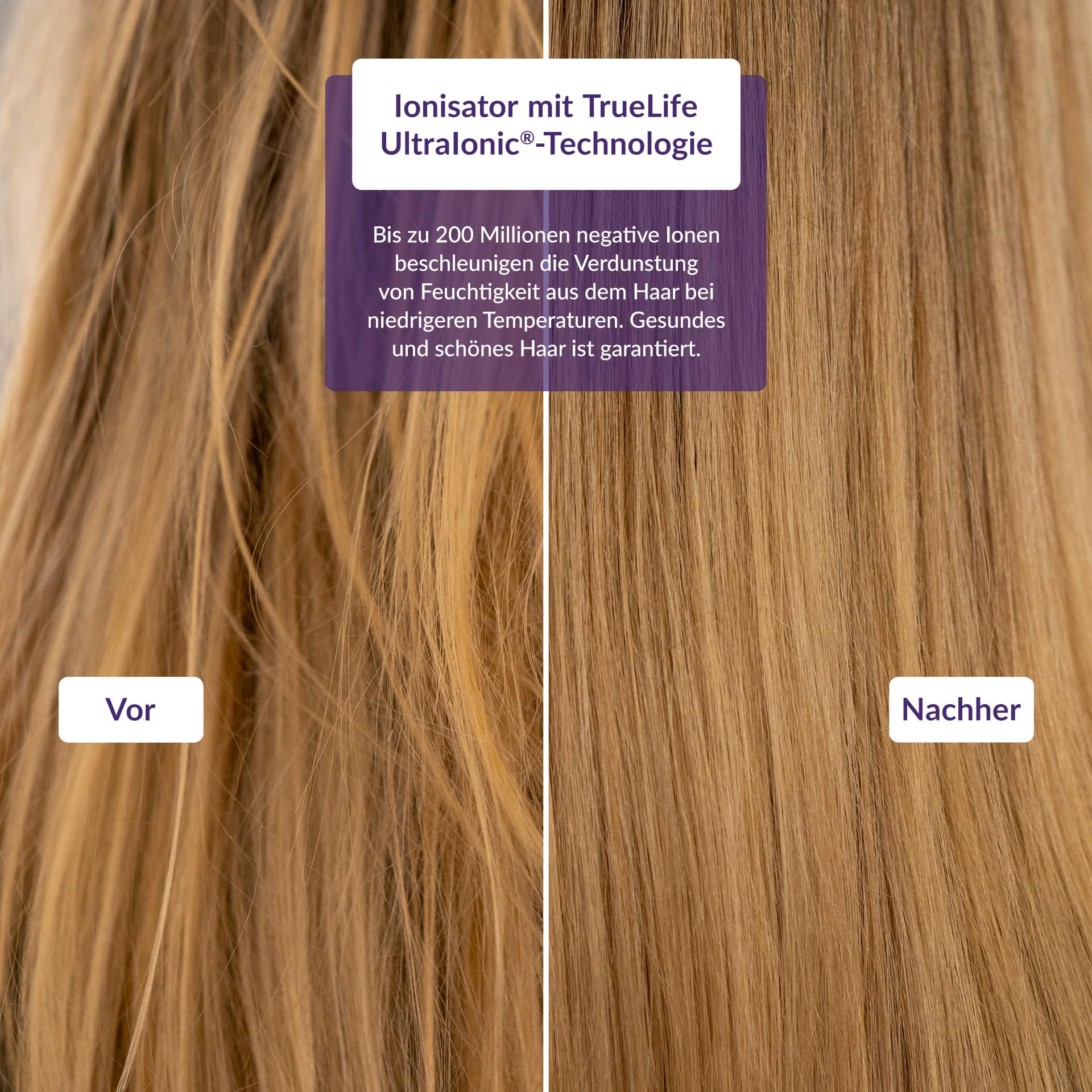 TrueLife HairDryer D6, Haartrockner mit Ionisator, Leistung bis zu 110.000 U/min, farbiger LED-Ring zur Temperaturanzeige, 3 Trockenstufen, 2 Geschwindigkeiten, Magnetaufsatz