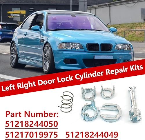 Miniatura 2 de Kit de reparación de cilindro de cerradura de puerta delantera para BMW 320i 2001-2005 para BMW 325Ci 2001-2006 Reemplazo 51218244050 51217019975
