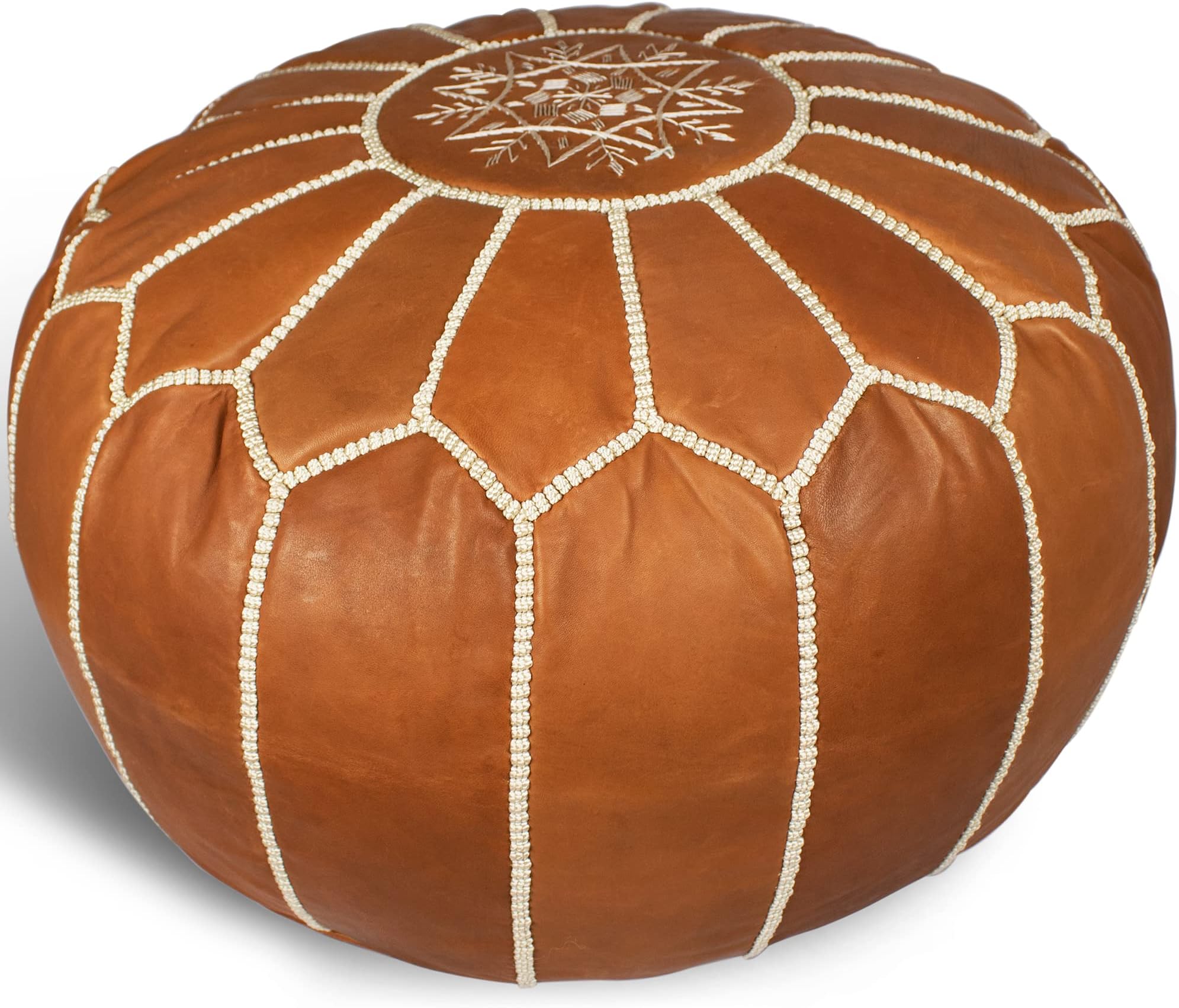 Amazon.com: Moroccan Leather Pouf - Handmade Leather Pouffe - Luxury ...