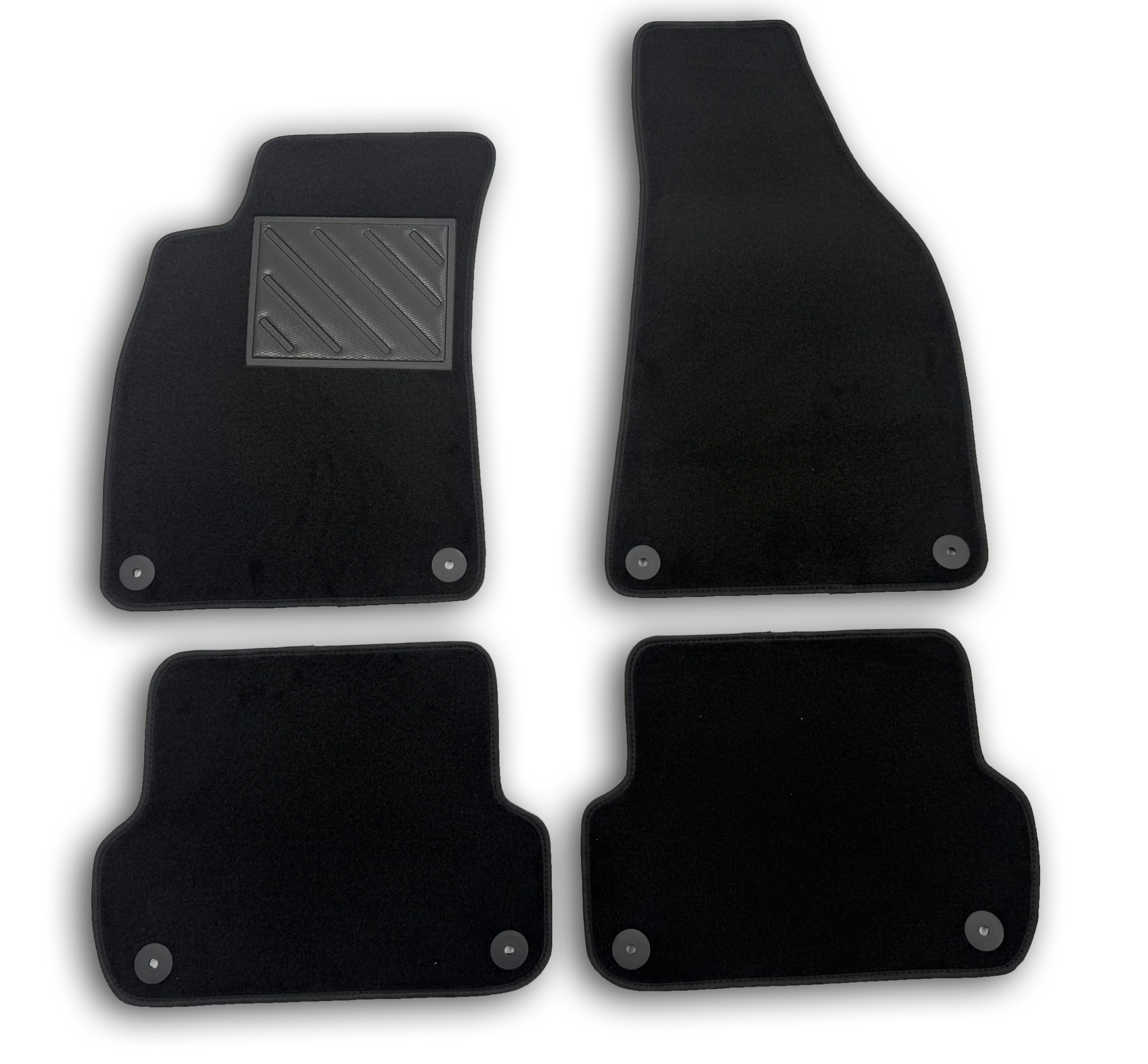 Alfombrillas para Audi A4 B6 y B7 de 2001 a 2008, Fabricadas a Medida, Antideslizantes, talonera de Goma Reforzada, Botones de fijación.