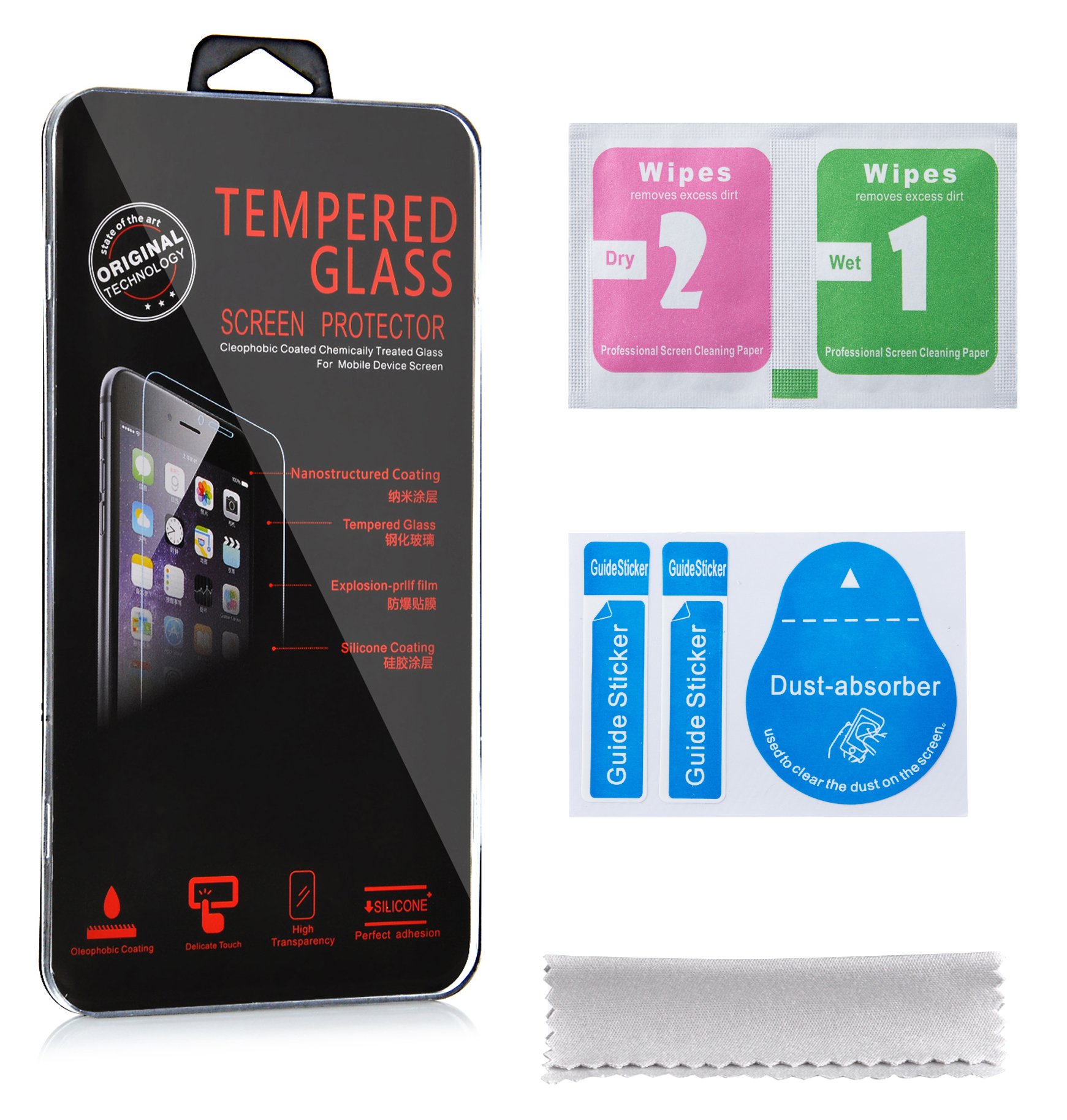 2 Protectores De Pantalla Para Huawei P8 Lite (2015), De Vidrio