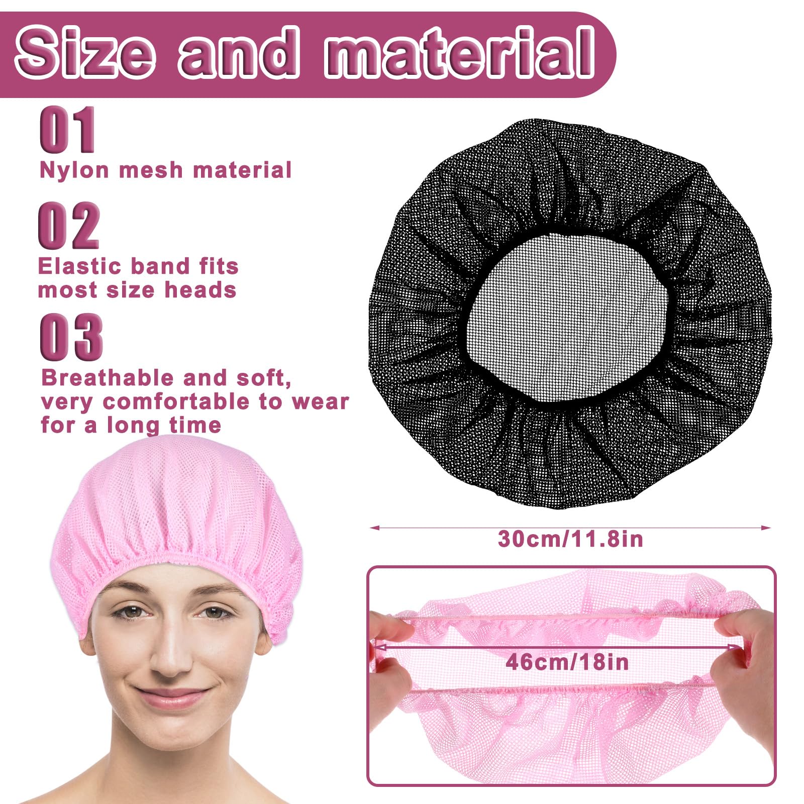 TIESOME Rete per capelli per dormire 4 pezzi Bonnet Sleep Cap regolabile per donne