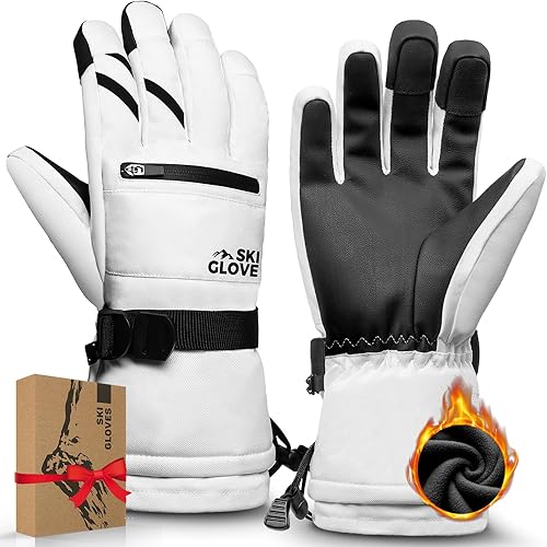 ZENUTA Waterproof Winter Gloves Men, Windproof Snow Ski Gloves, Breathable Warm Thermal Gloves for Women, 5-Finger Touchscreen Gloves for Driving