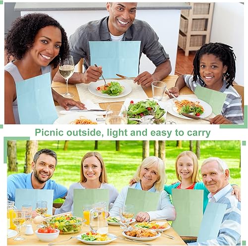 Miniatura 6 de Woanger 100 Pcs Disposable Adult Bibs for Eating 3 Ply Waterproof Bib Adhesive Tab Napkins for Elderly Home Care Personal Use Patients Dentist Nail