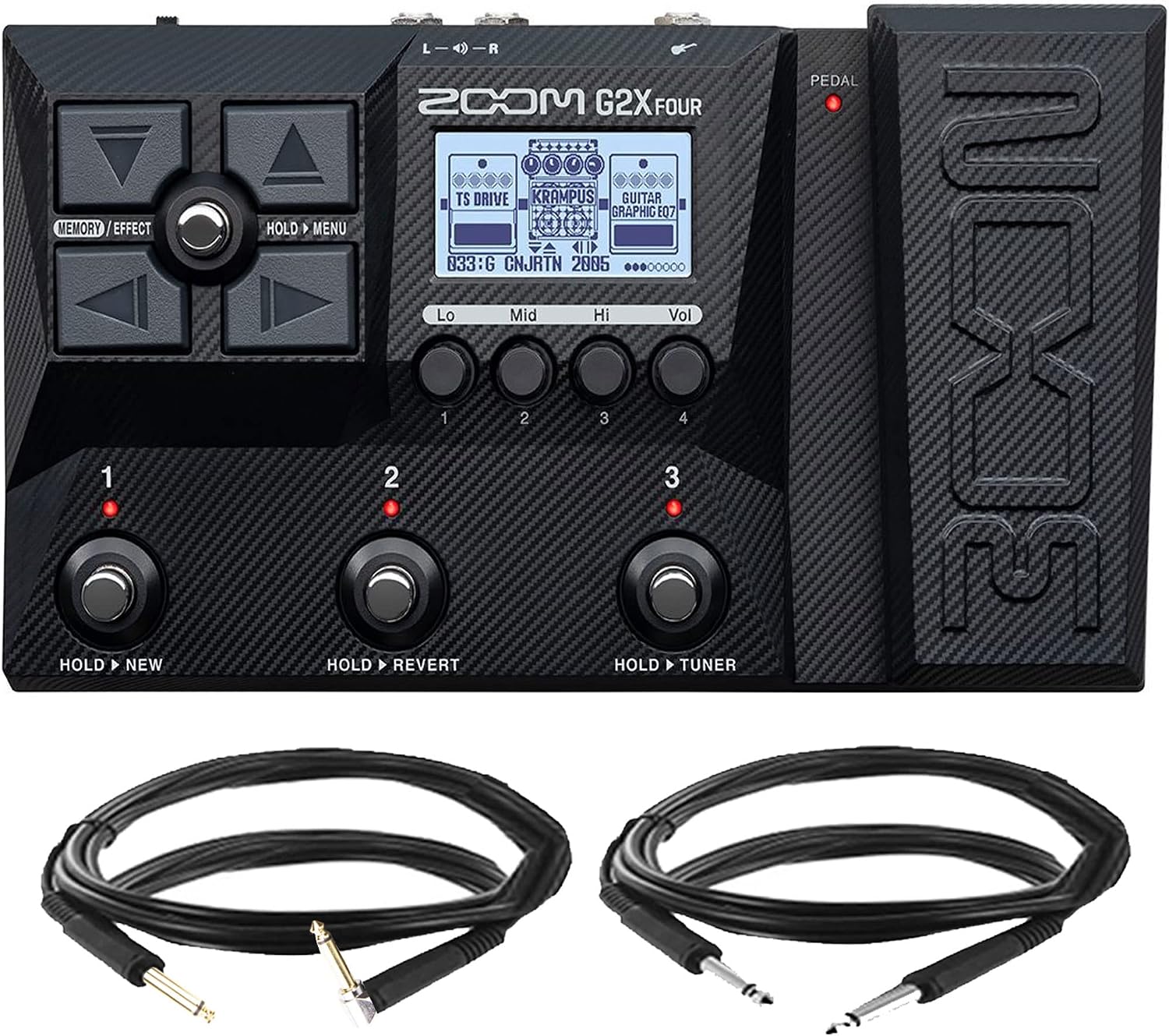 Zoom G2X Four Multi-Effect Guitar Pedal with Cable Essential Kit