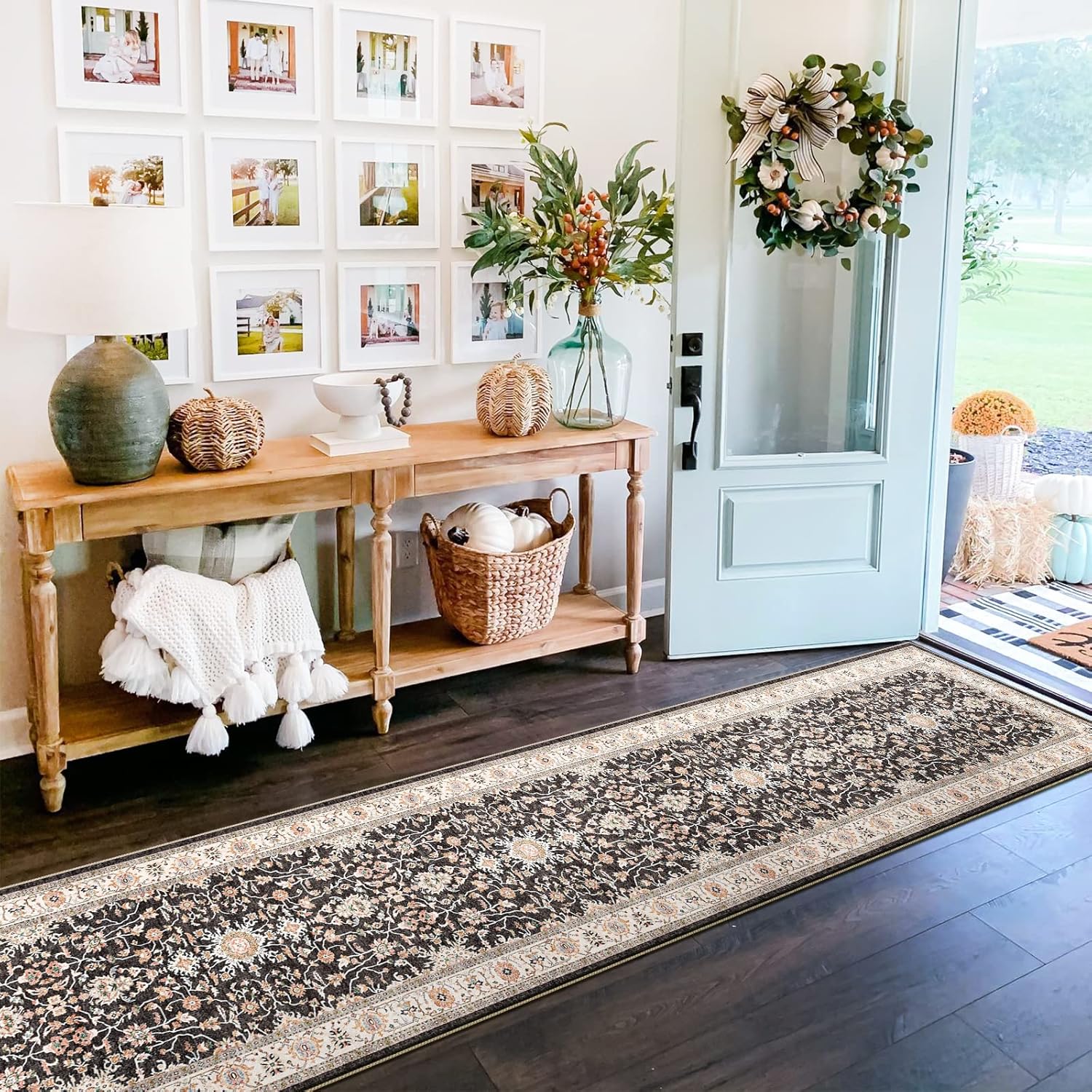 Washable Runner Rug 2x12 - Hallway Runner Rug Kitchen Rugs and Mats Non Skid Washable Waterproof Carpet Runner for Living Room Bedroom Bathroom (Black, 2X12) 2' x 12' (Rectangular) Black image 6 of 6 B0BY7VWZD2