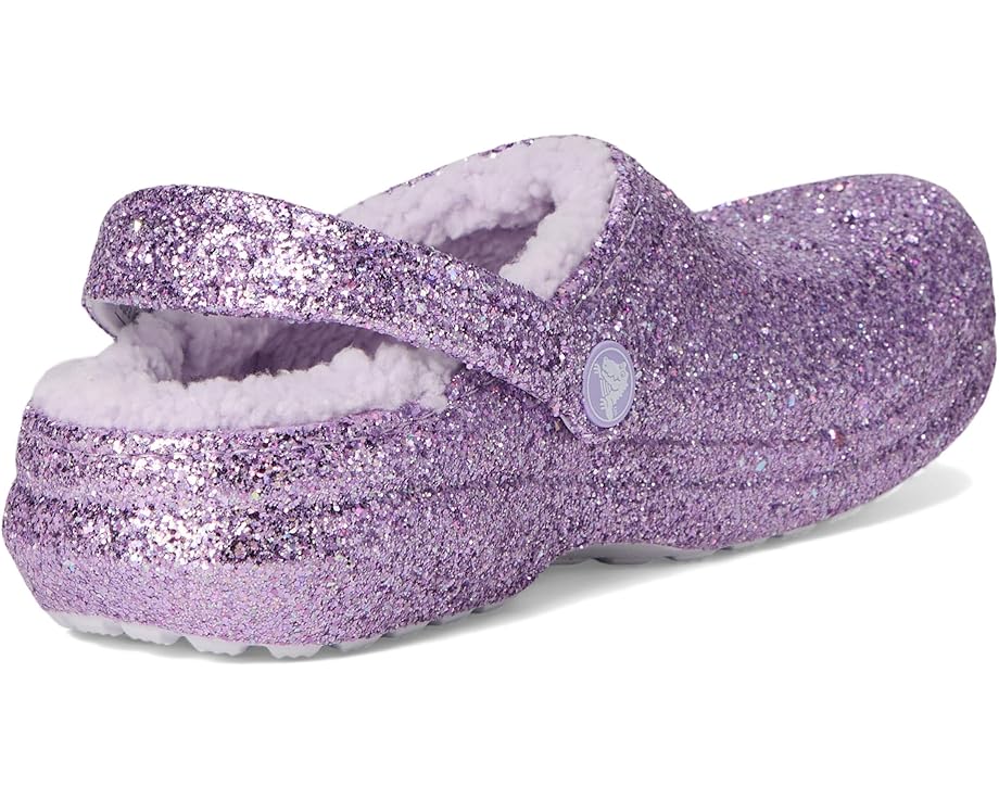 Crocs Kids Classic Lined Glitter Clog (Little Kid/Big Kid) - Back View