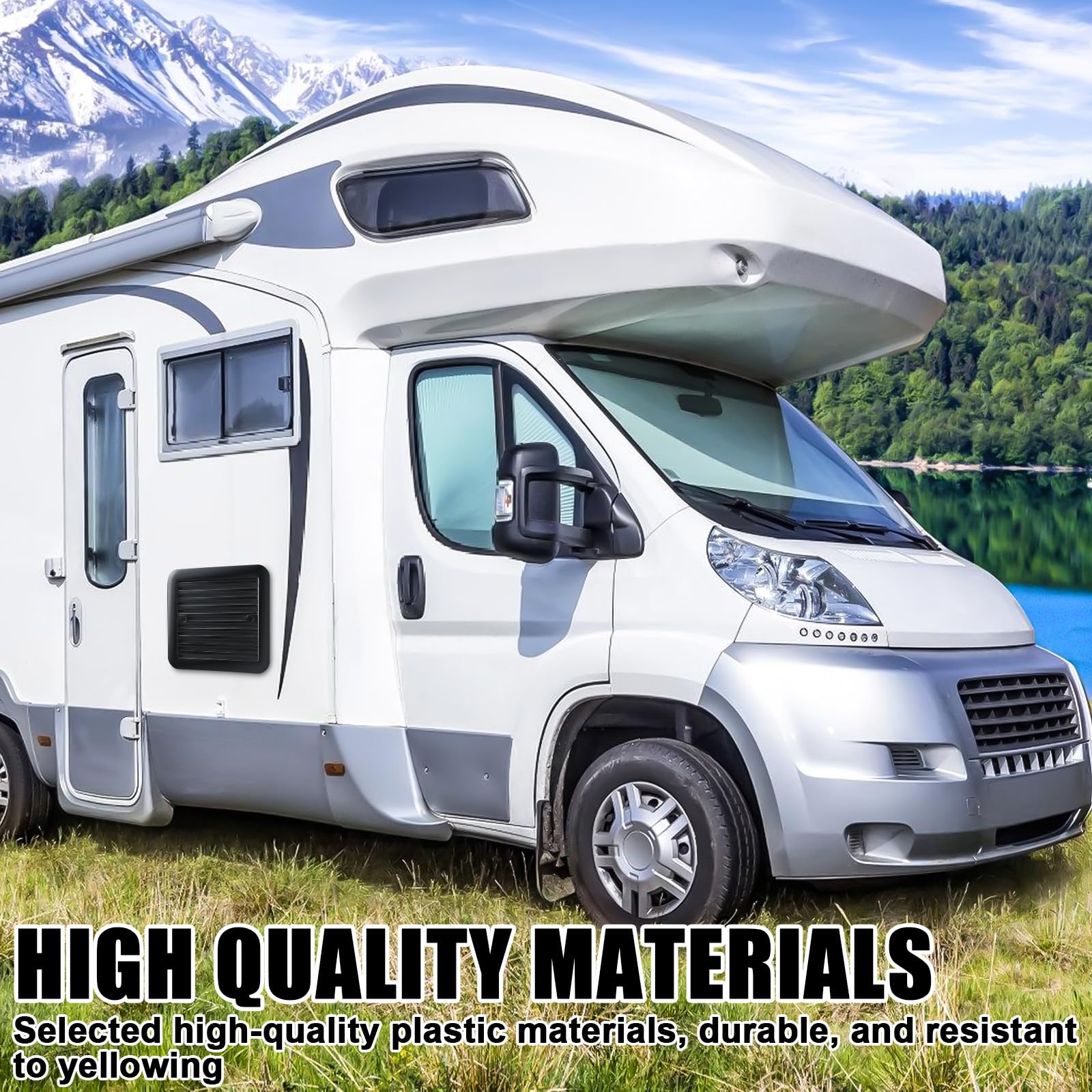 GOMETY Ventilador extractor para caravana, 12 V, ventilador con persianas, lado desechable, escape de aire, ventilador, ventilador de coche, camping, accesorios para autocaravana, remolque, caravana