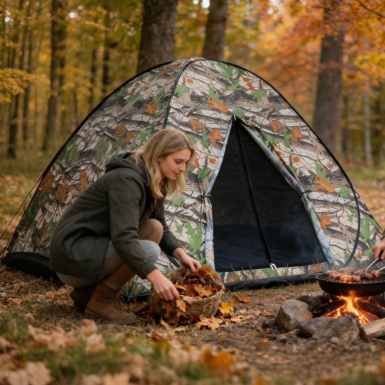 Namioty kempingowe | W Pełni Automatyczny Składany Wiatroszczelny Daszek - Namiot outdoorowy z kamuflażem | Sport, outdoor, plaża, rodzina, piknik, wędrówki, wędkarstwo, podróże,