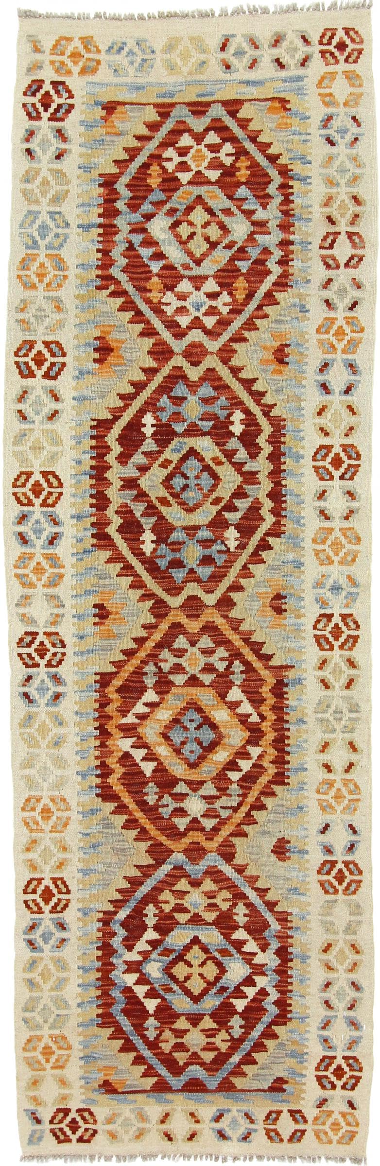 Kilim Afghan 79x249 tissé à la main en pure laine pour couloir élégant