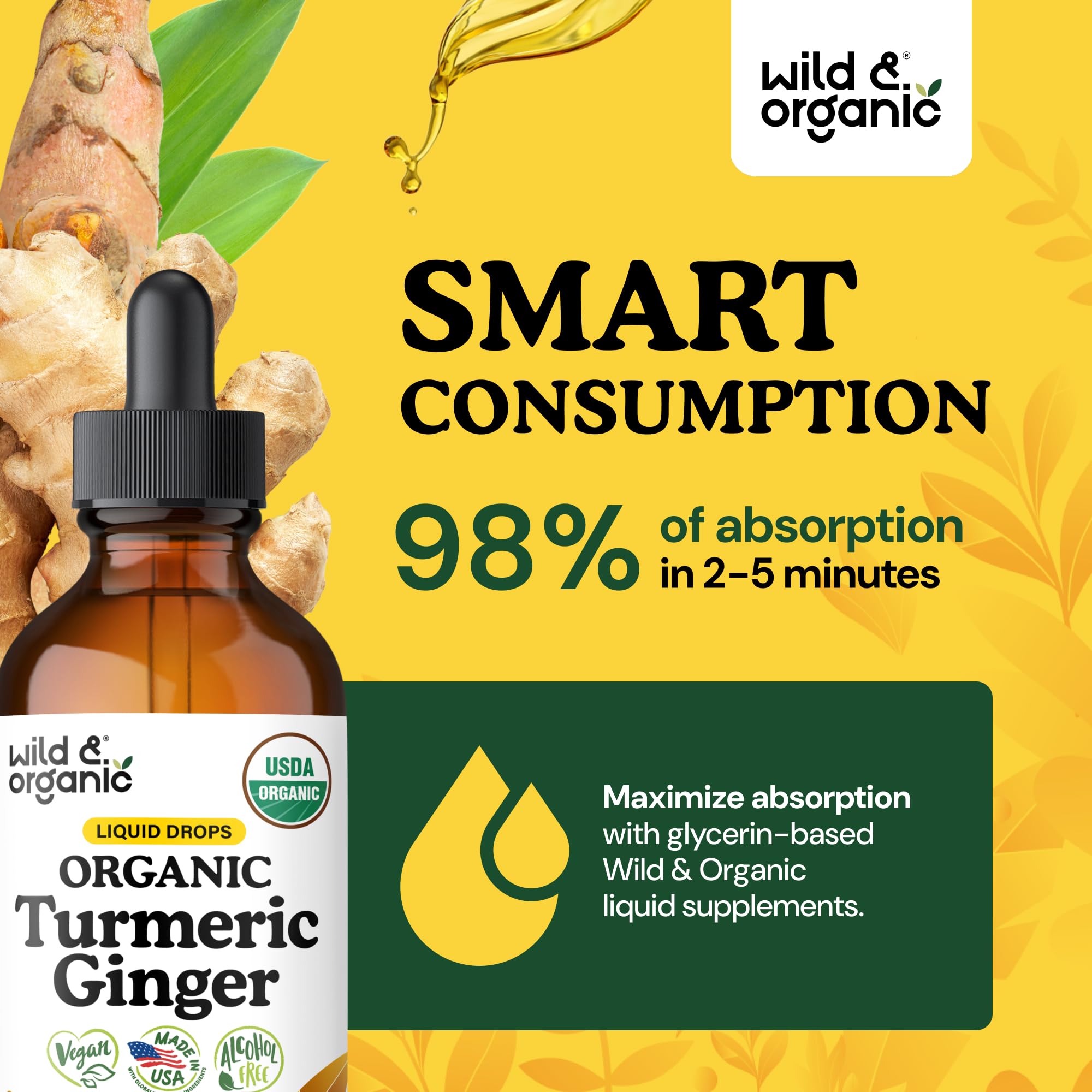 Wild & Organic Turmeric and Ginger Supplement - Movement & Immunity - 4 oz — Amazon image 4