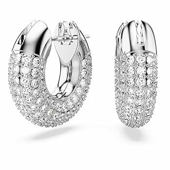 Swarovski クリスタル フープピアス パヴェ スワロフスキー ピアス Stone フープ 小 パヴェ ギフト 国内発送